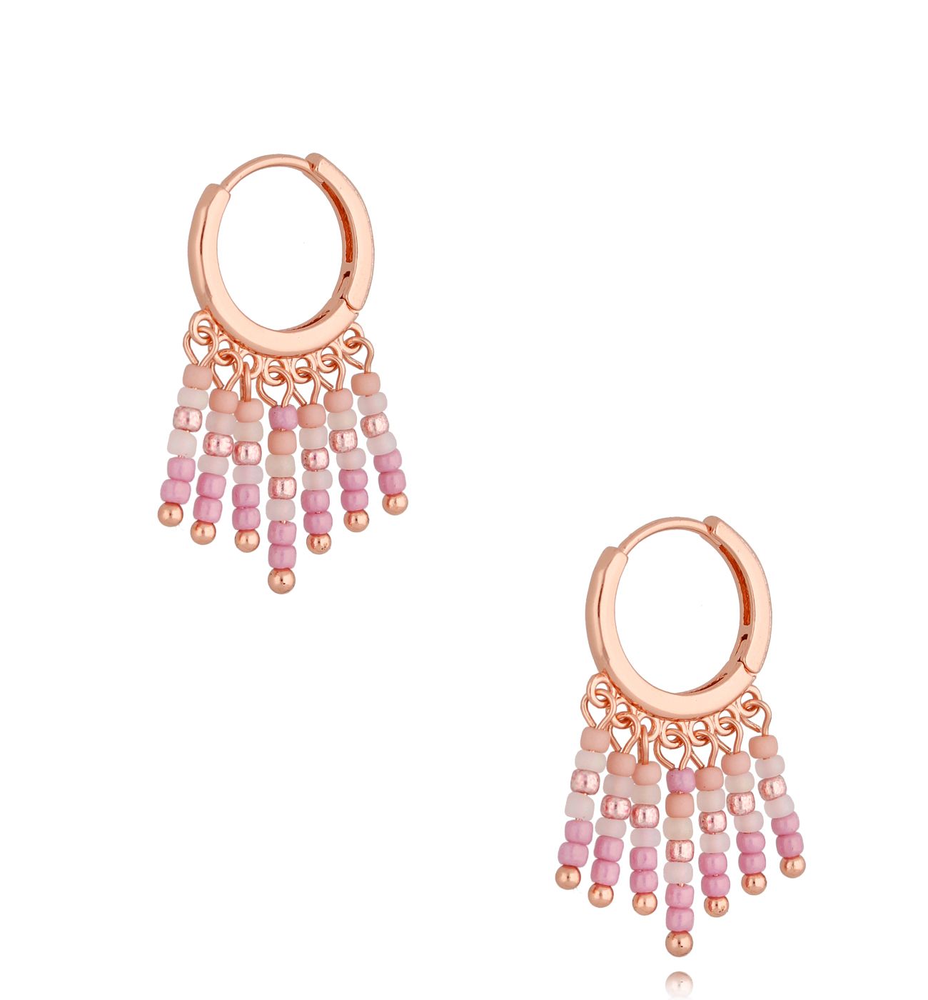 Kolczyki liliowo różowe Boho Summer KSC0078 - By Dziubeka