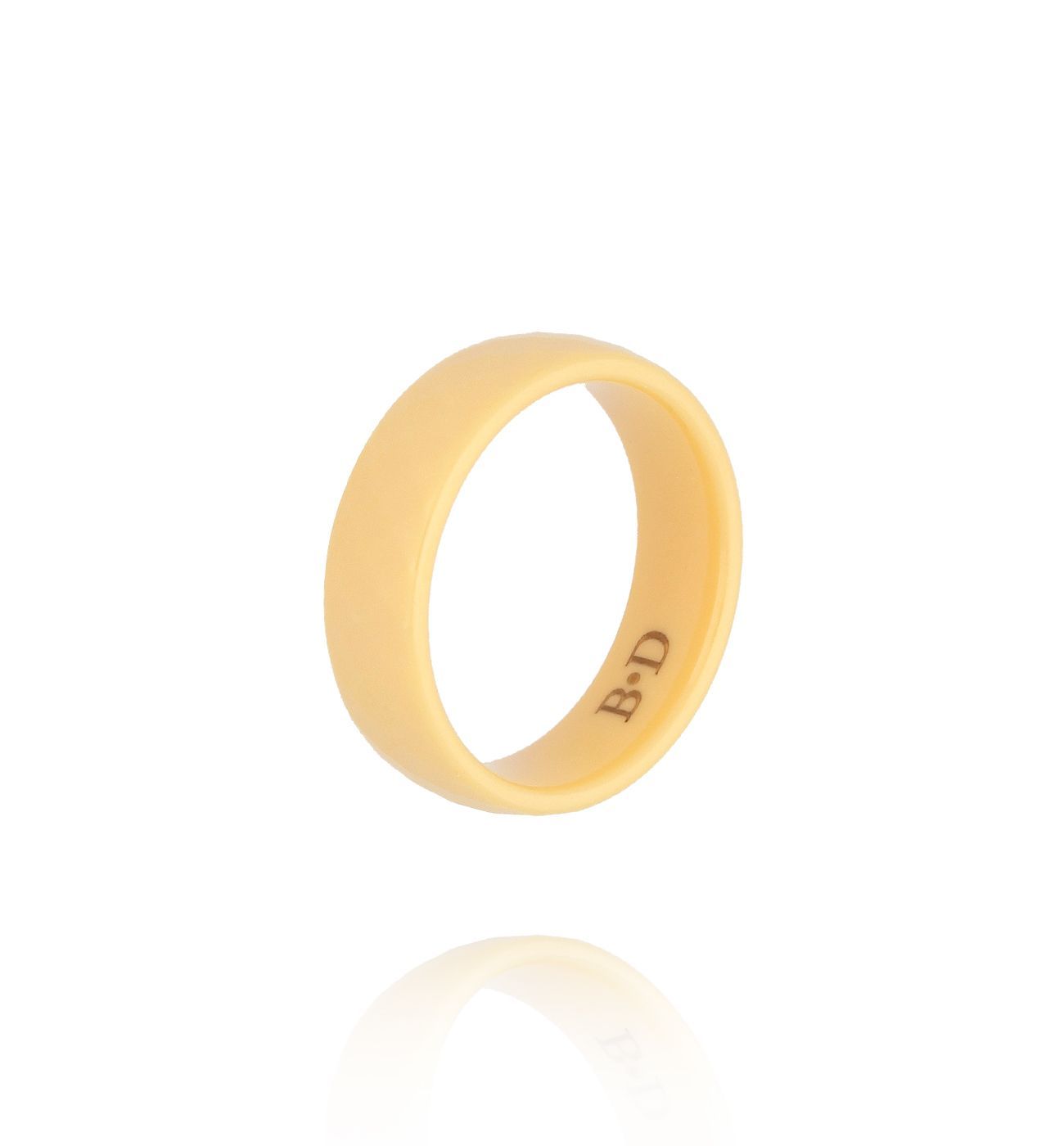 Obrączka z ceramiki żółta PFE0098 - By Dziubeka