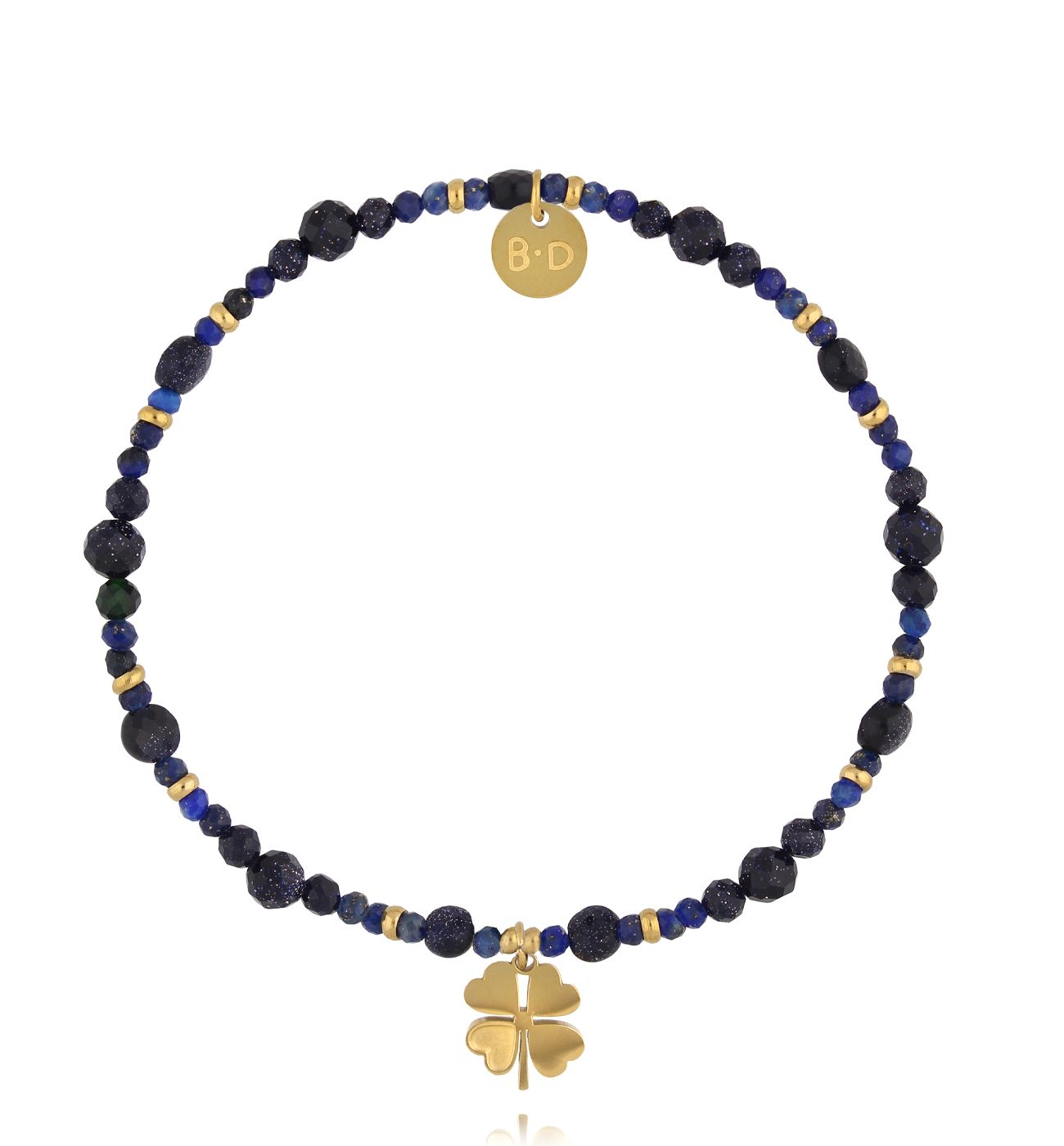 Bransoletka z nocą Kairu i koniczynką - By Dziubeka