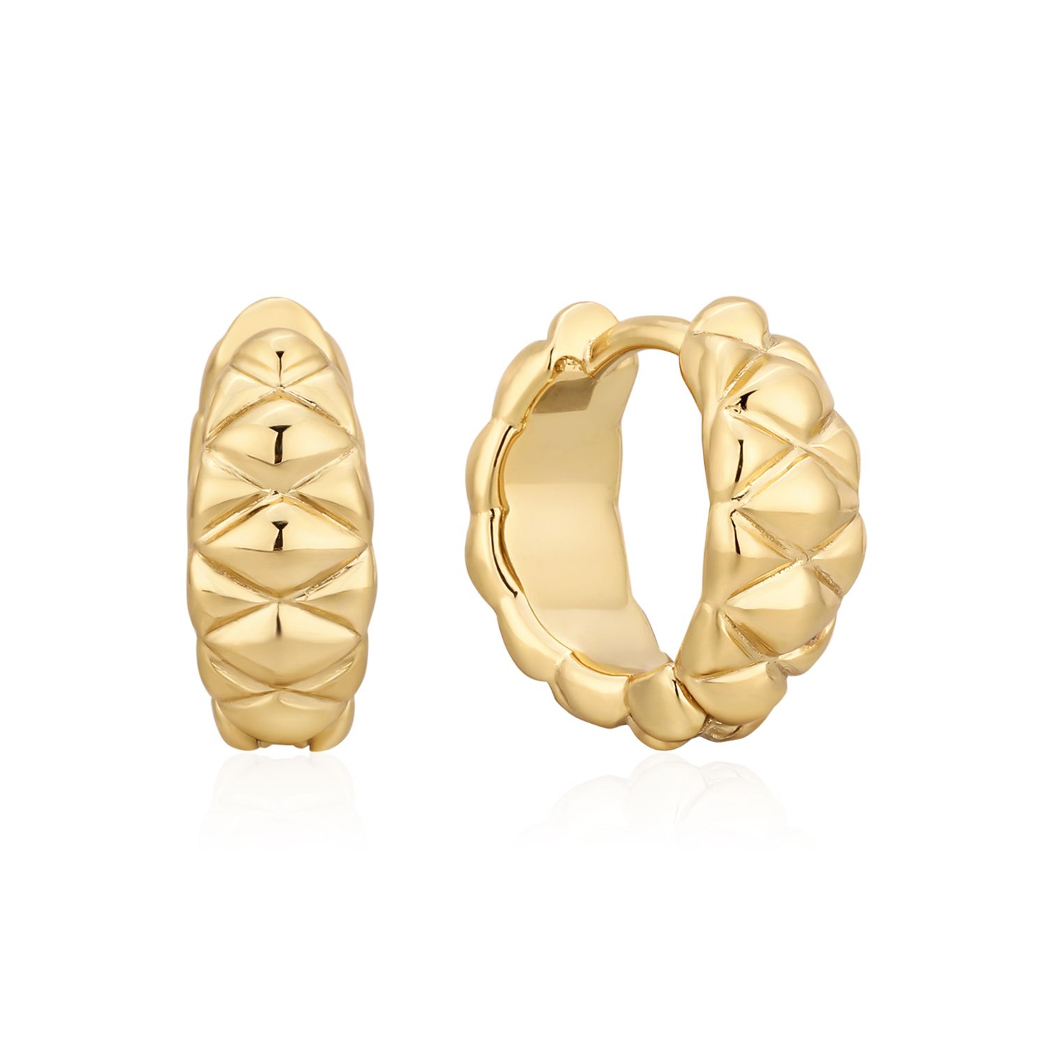 Kolczyki okrągłe karbowane Sortia KFA0090 - By Dziubeka