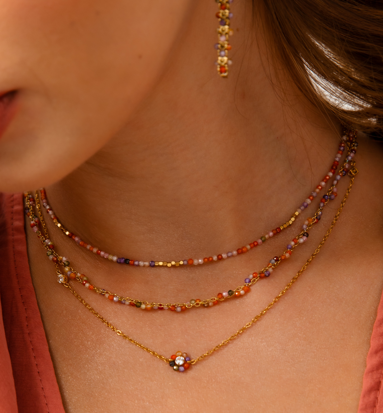 Zestaw kolorowych naszyjników Z0426 - By Dziubeka