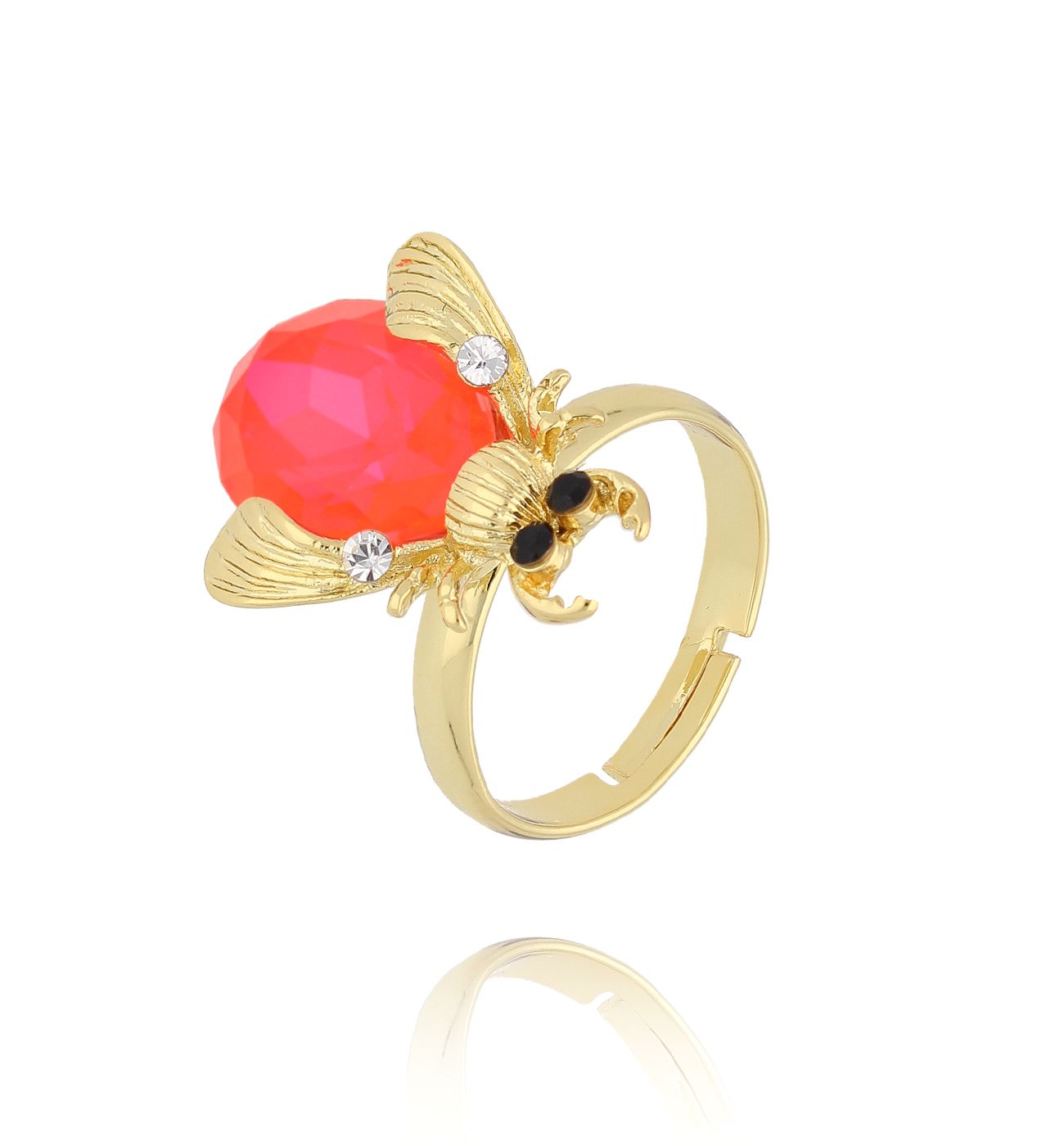 Pierścionek z neonowym owadem Midnight PMI0123 - By Dziubeka