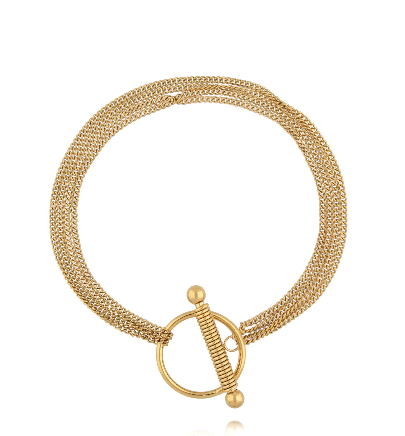 Bransoletka złota z łańcuszkami BSY0336 - By Dziubeka