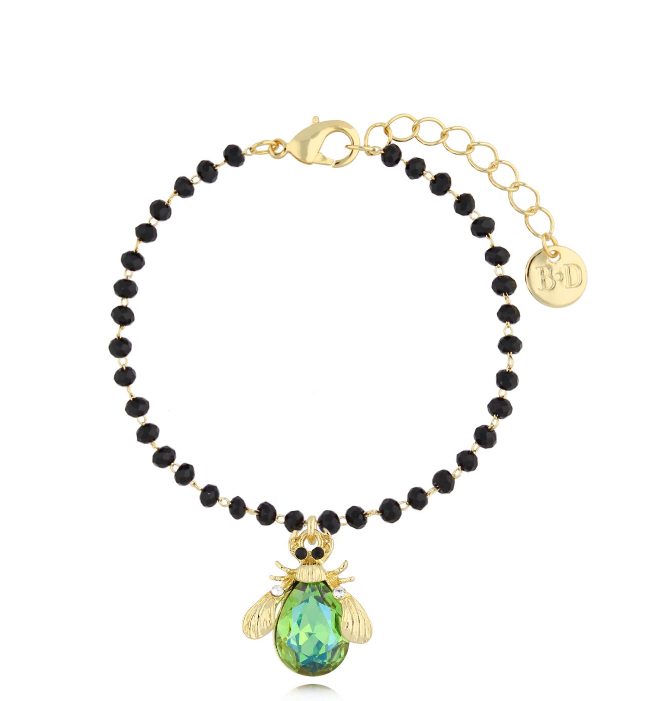 Bransoletka z zielonym owadem Midnight BMI0165