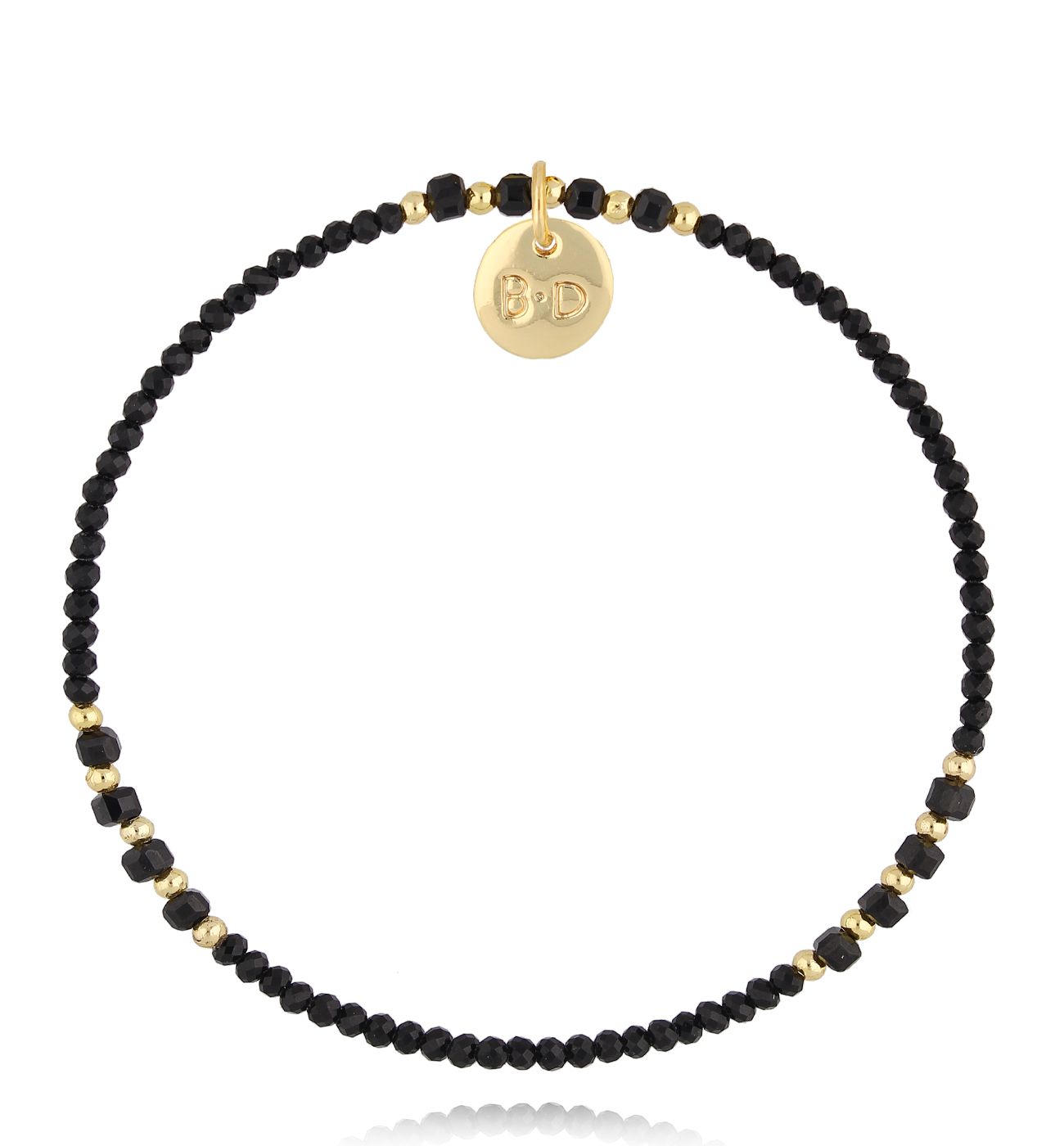 Bransoletka czarna z agatami i turmalinami - By Dziubeka