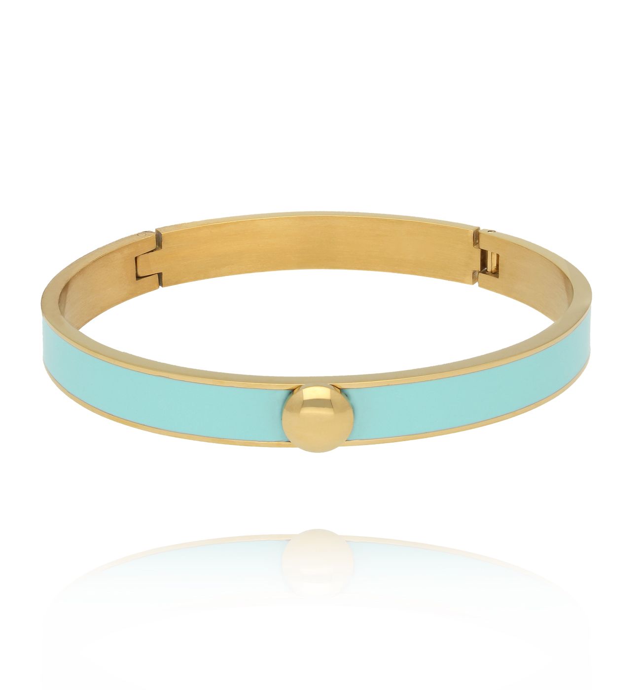 Bransoletka obręcz z błękitną emalią BSA0933