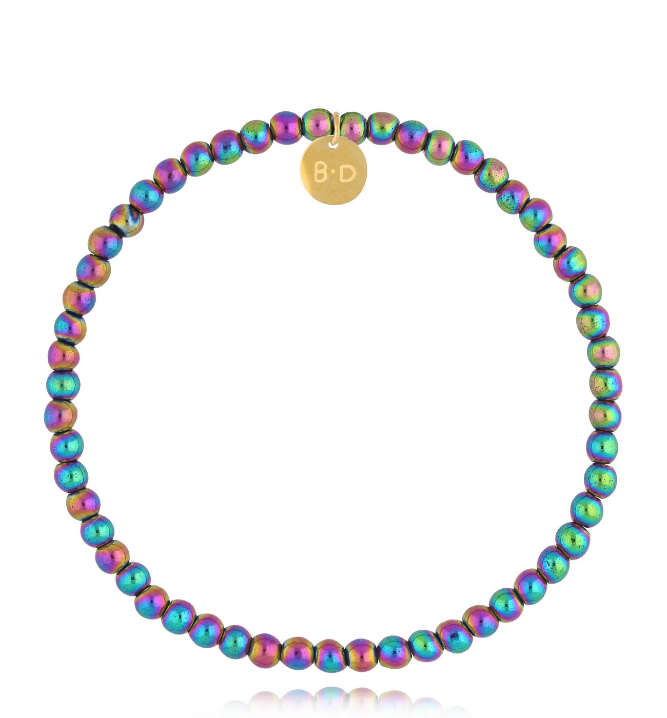 Bransoletka z fioletowo zielonymi hematytami męska Candace - By Dziubeka