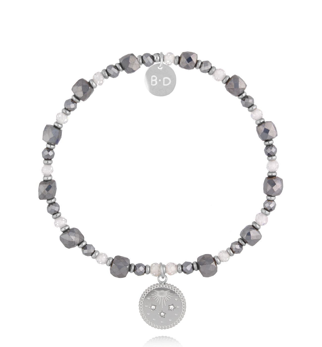 Bransoletka z hematytami i cyrkoniami - By Dziubeka