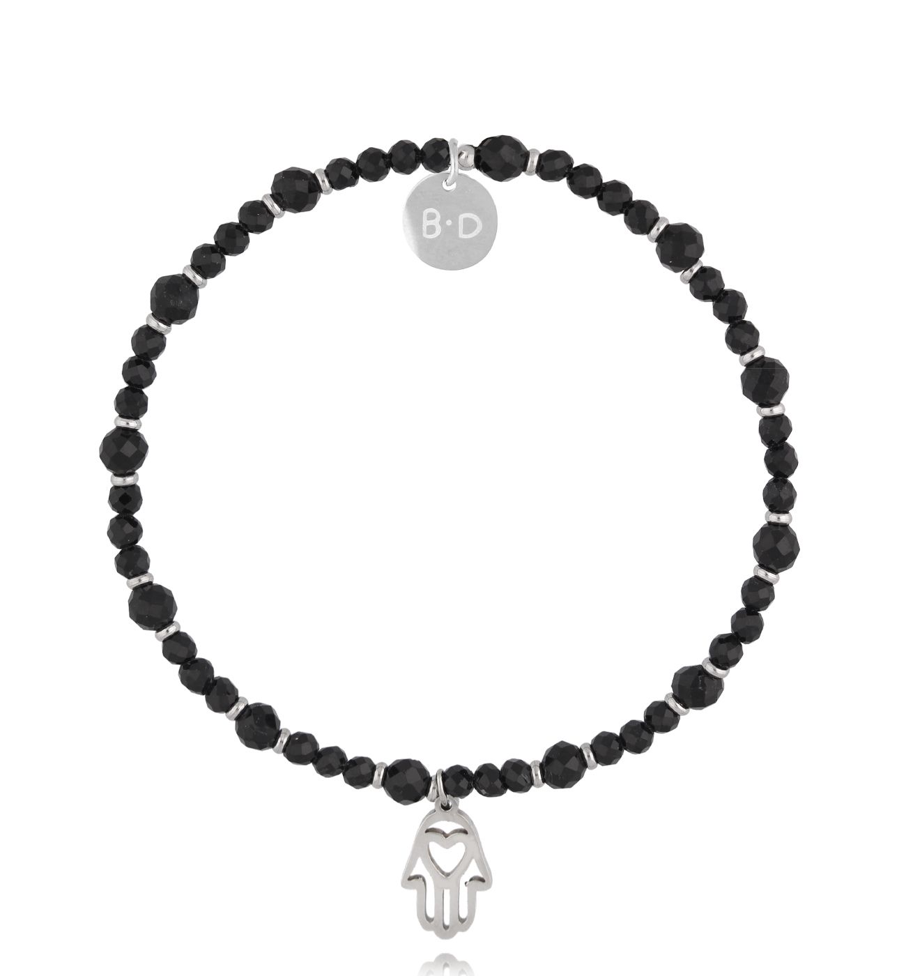 Bransoletka z turmalinami i ręką Fatimy - By Dziubeka