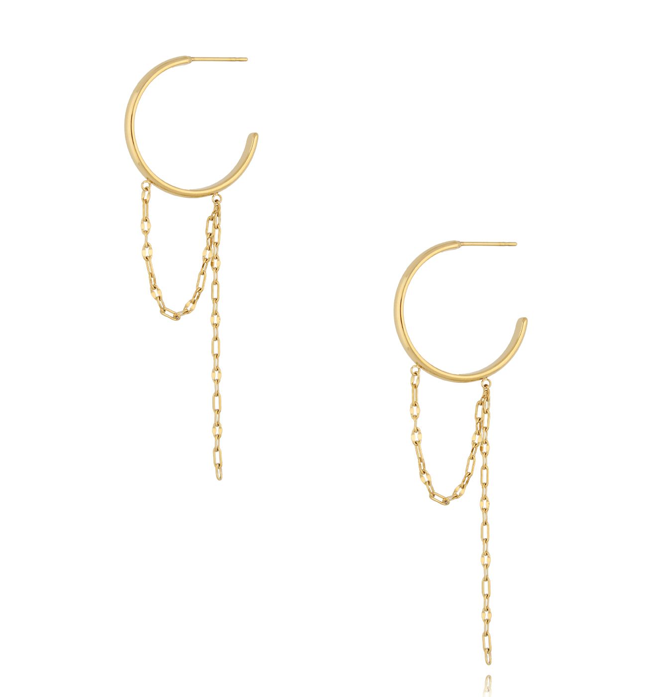 Kolczyki z łańcuszkiem złote Celestial Beauty KSA1841