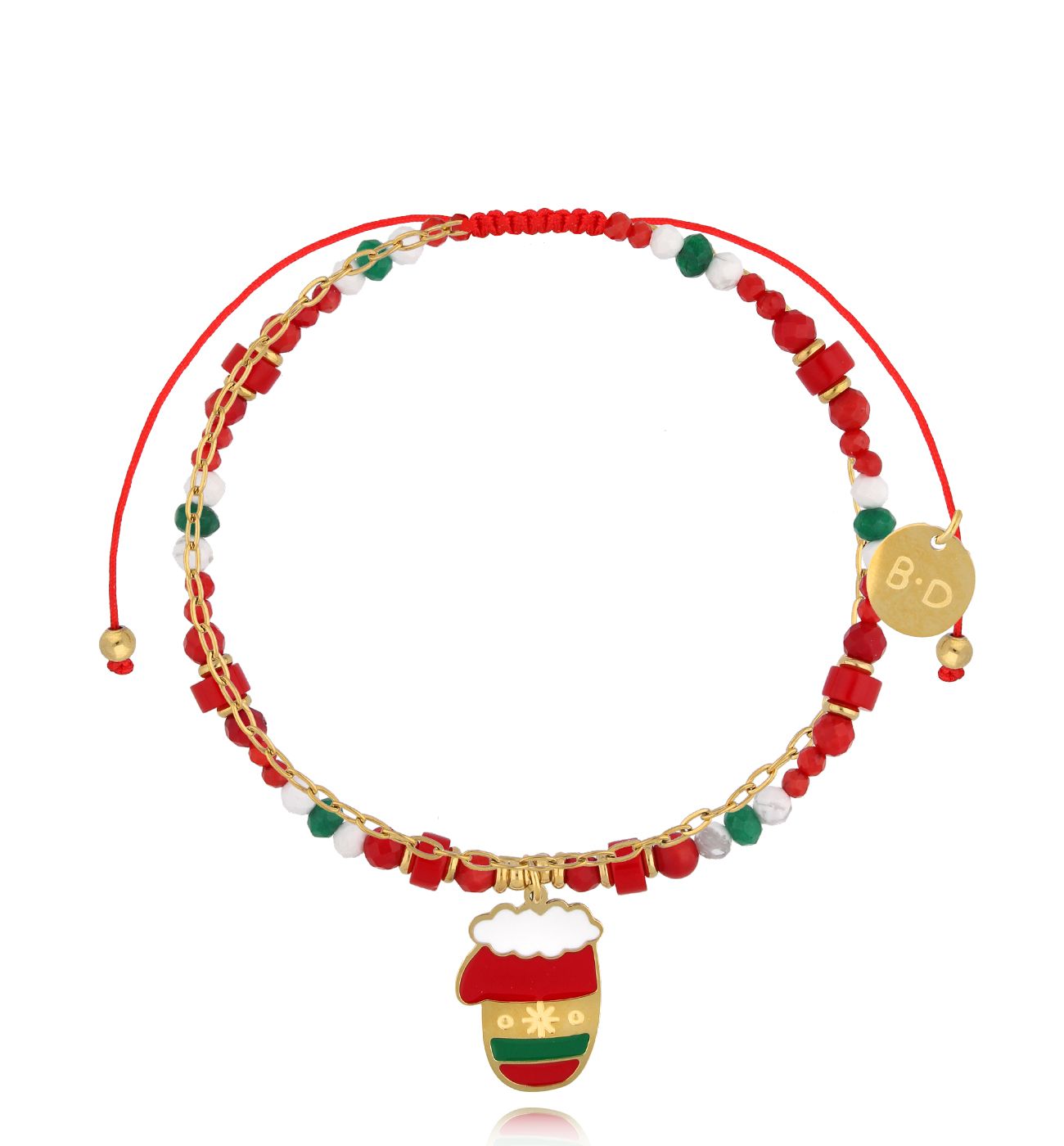 Bransoletka czerwona z rękawiczką All I Want BTW2461