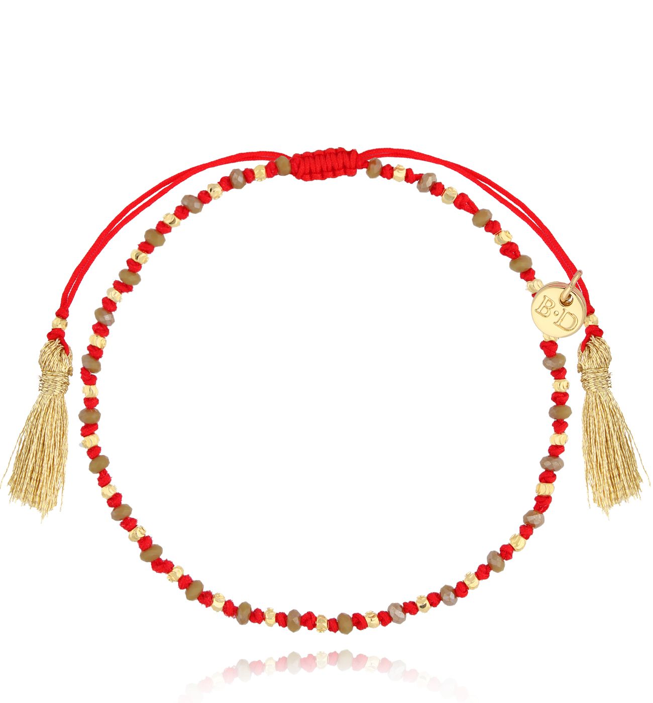 Bransoletka czerwona ze sznurkiem Eletta - By Dziubeka