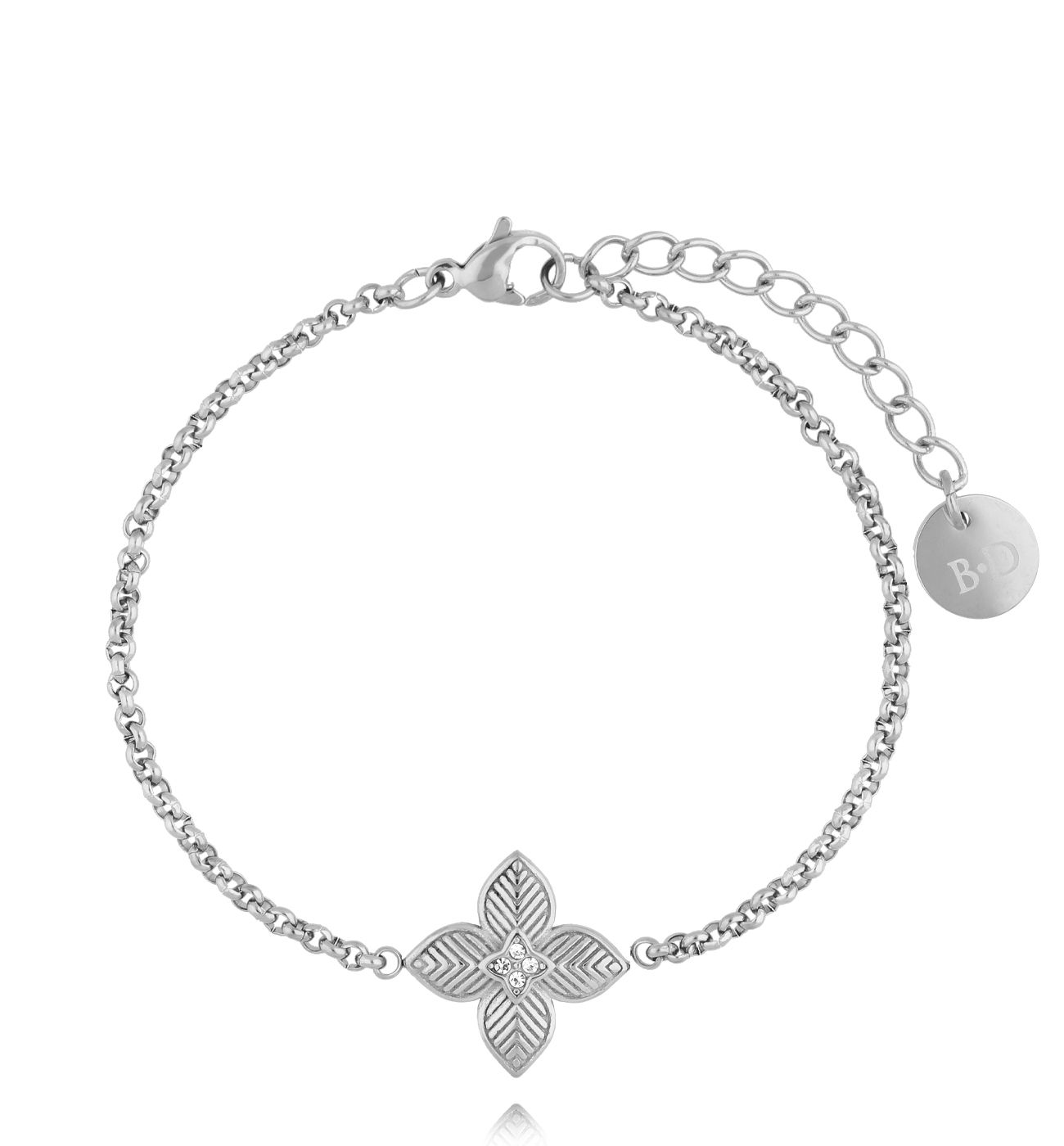 Bransoletka z koniczynką srebrna BSA0769