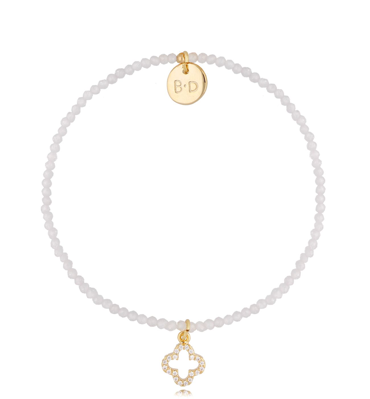 Bransoletka z cyrkoniami i koniczynką Lifestyle - By Dziubeka