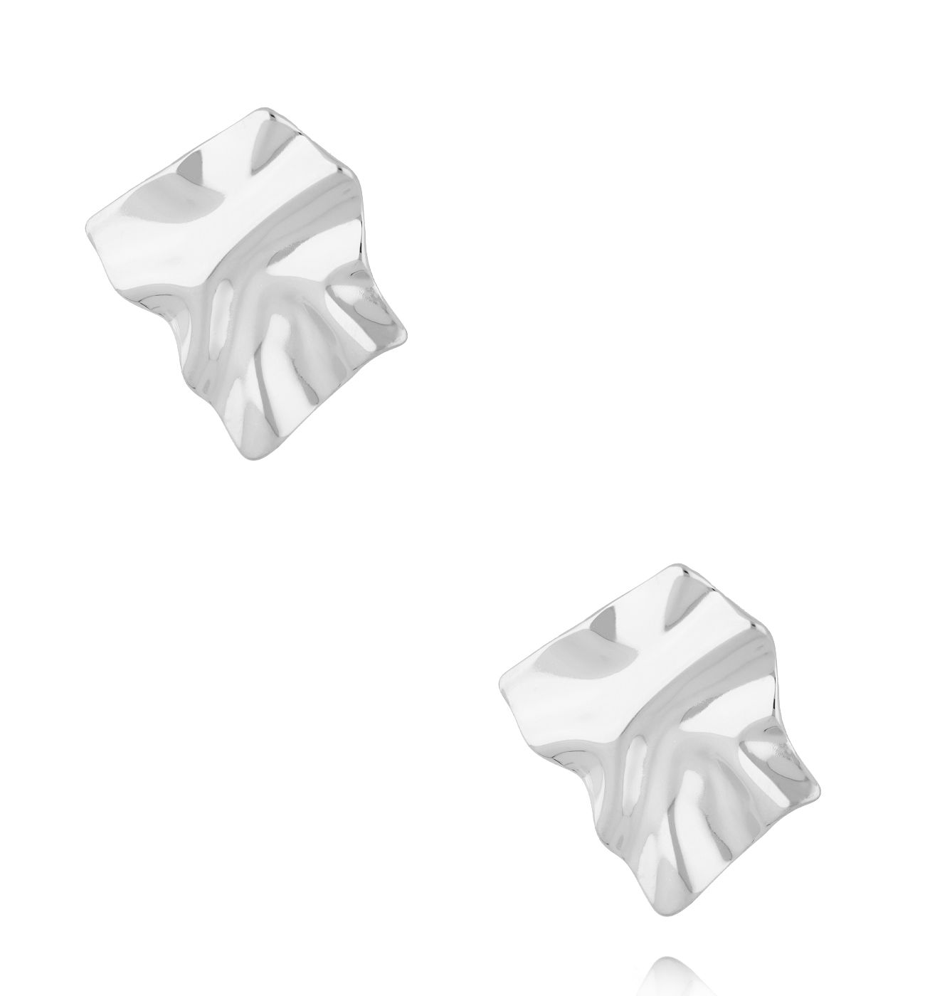 Kolczyki nieregularne srebrne - By Dziubeka