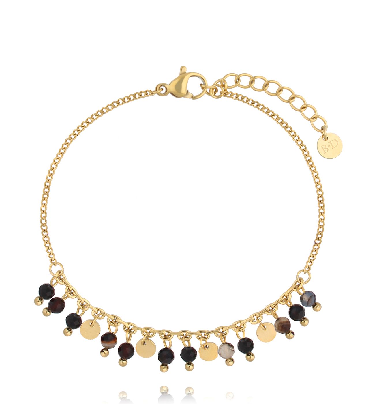 Bransoletka z czarnymi agatami Paradise Jewels BPA0447