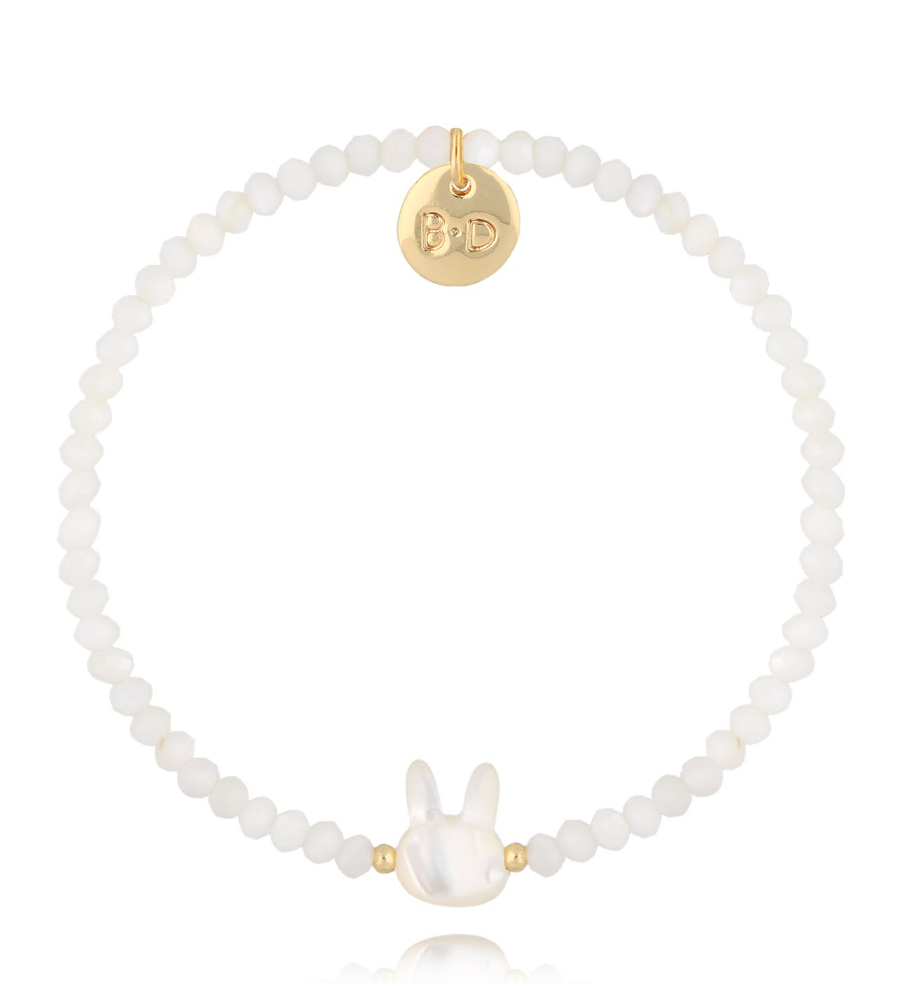 Bransoletka z króliczkiem i kamieniami księżycowymi i dla mamy BTW2930