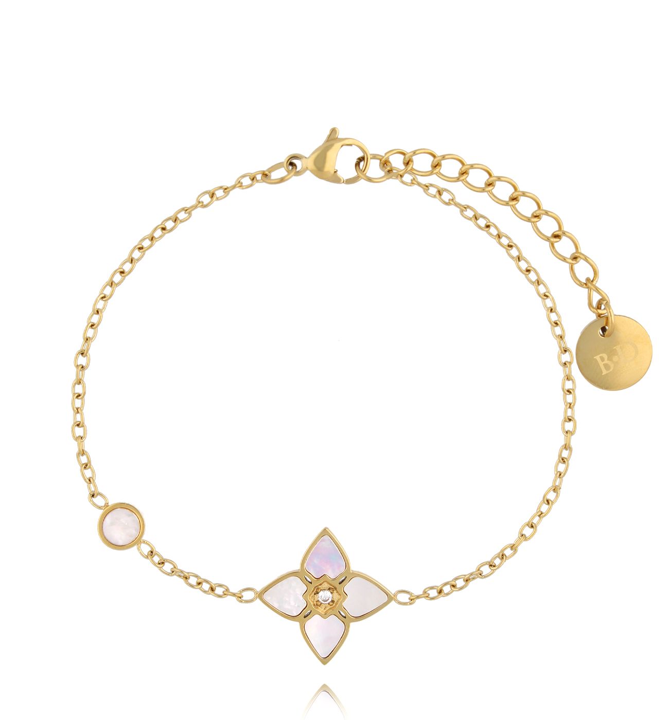 Bransoletka z koniczynką złota Segreto di Fortuna - By Dziubeka