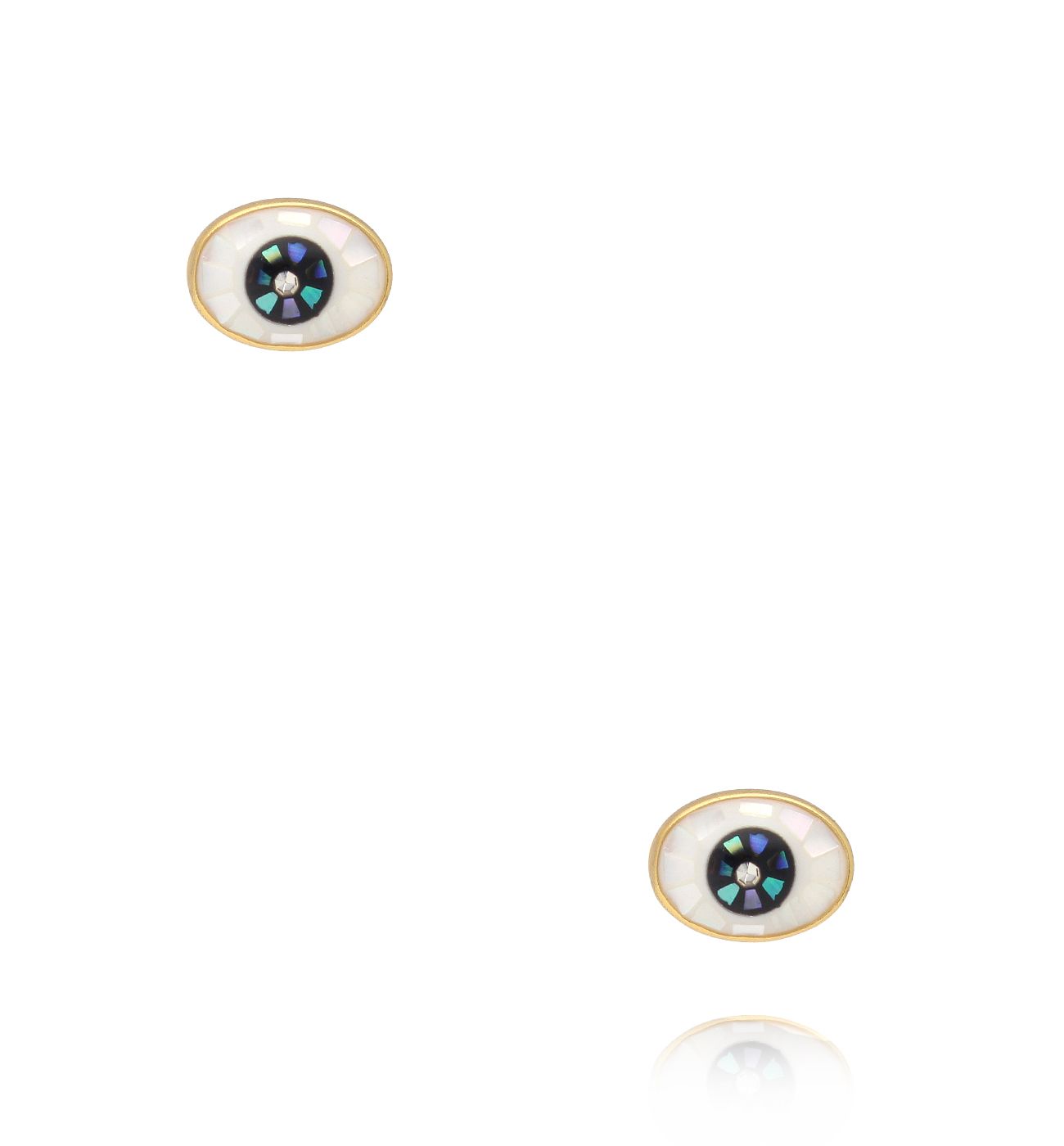Kolczyki „Oko” z masy perłowej – owalne - By Dziubeka