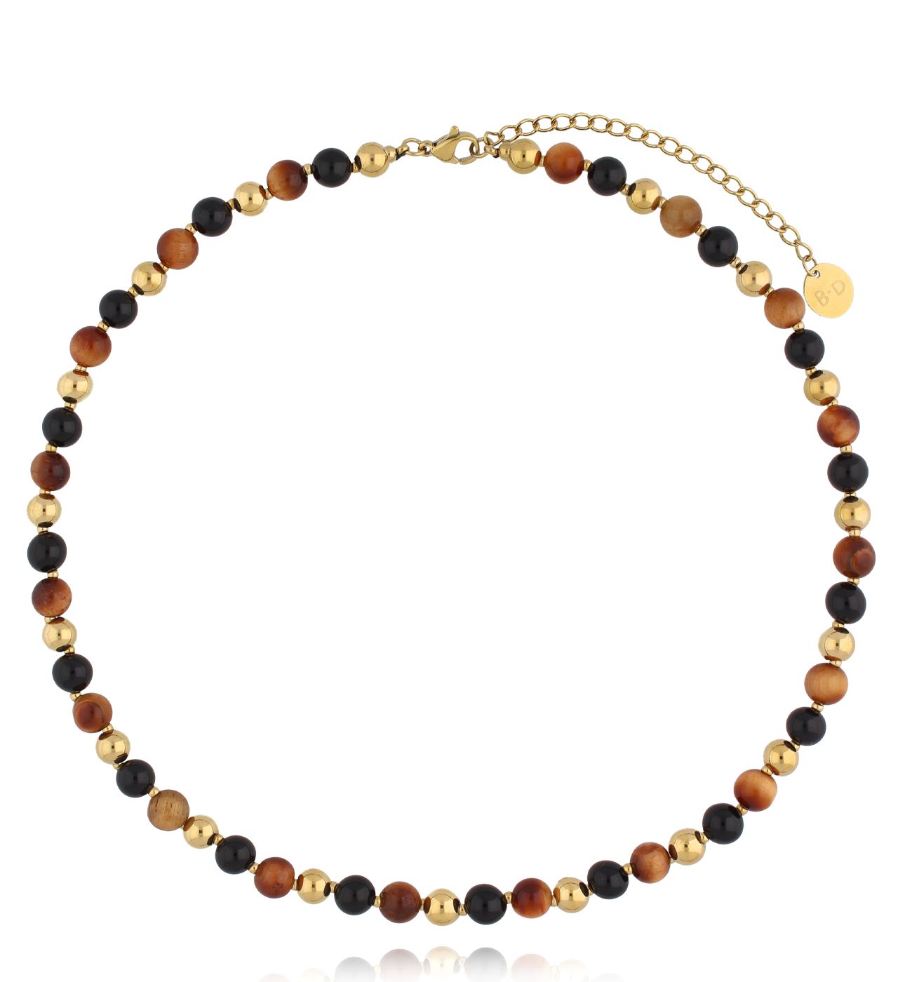 Naszyjnik z agatami i tygrysim okiem - By Dziubeka