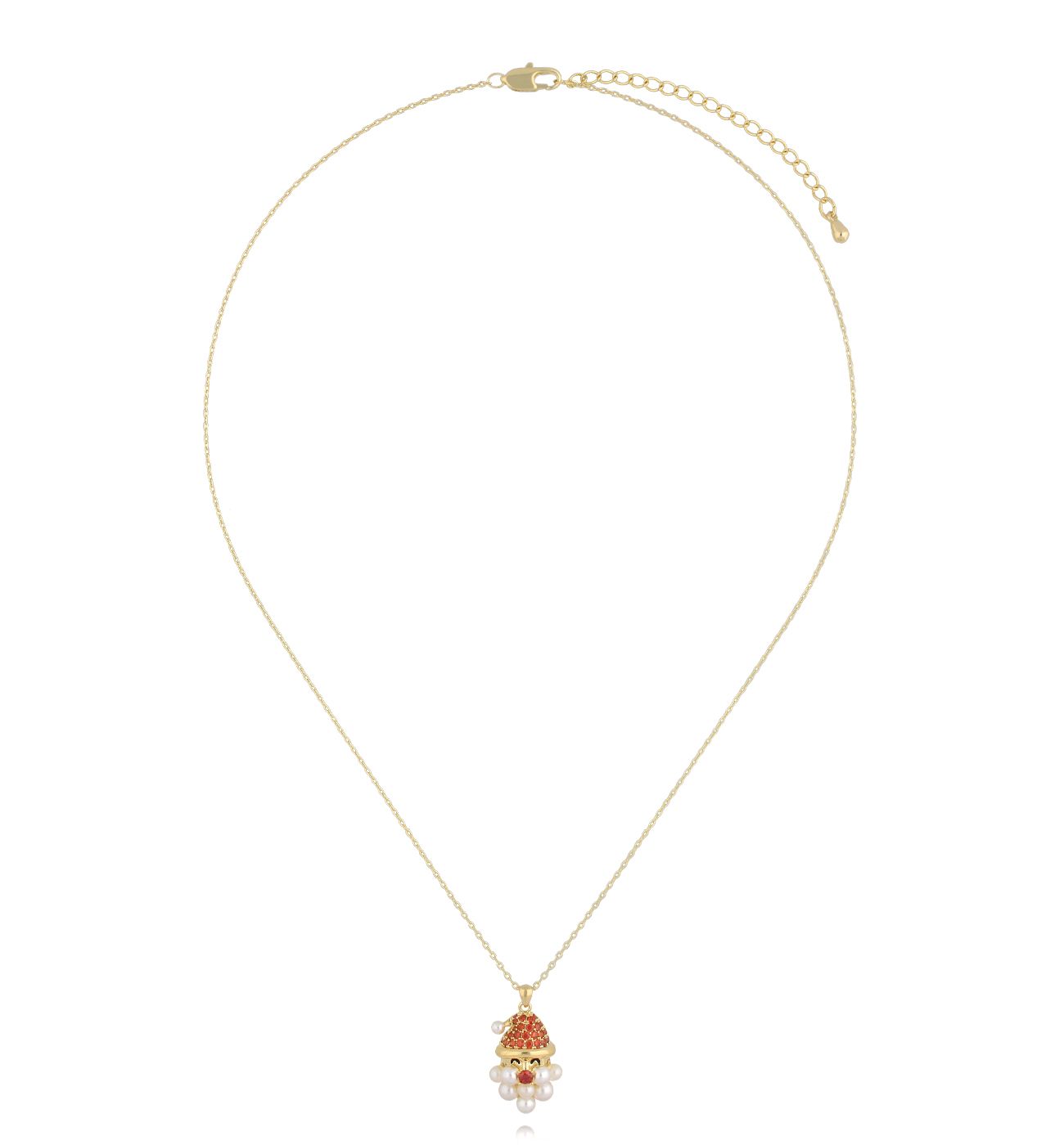 Naszyjnik świąteczny złoty z Mikołajem NSY0409 - By Dziubeka