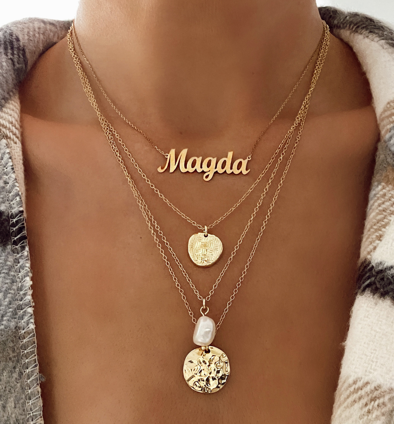 Naszyjnik srebrny pozłacany MAGDA - By Dziubeka