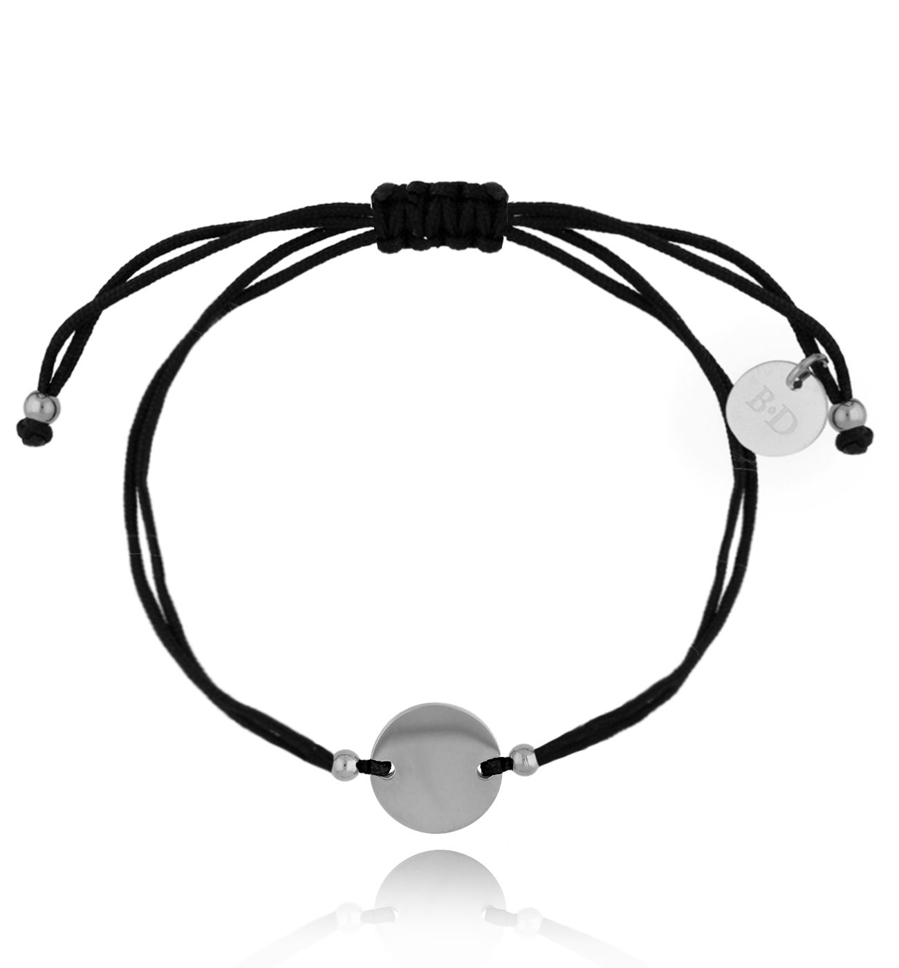Bransoletka czarno-srebrna z kółkiem Always Remember BGL0591 - By Dziubeka