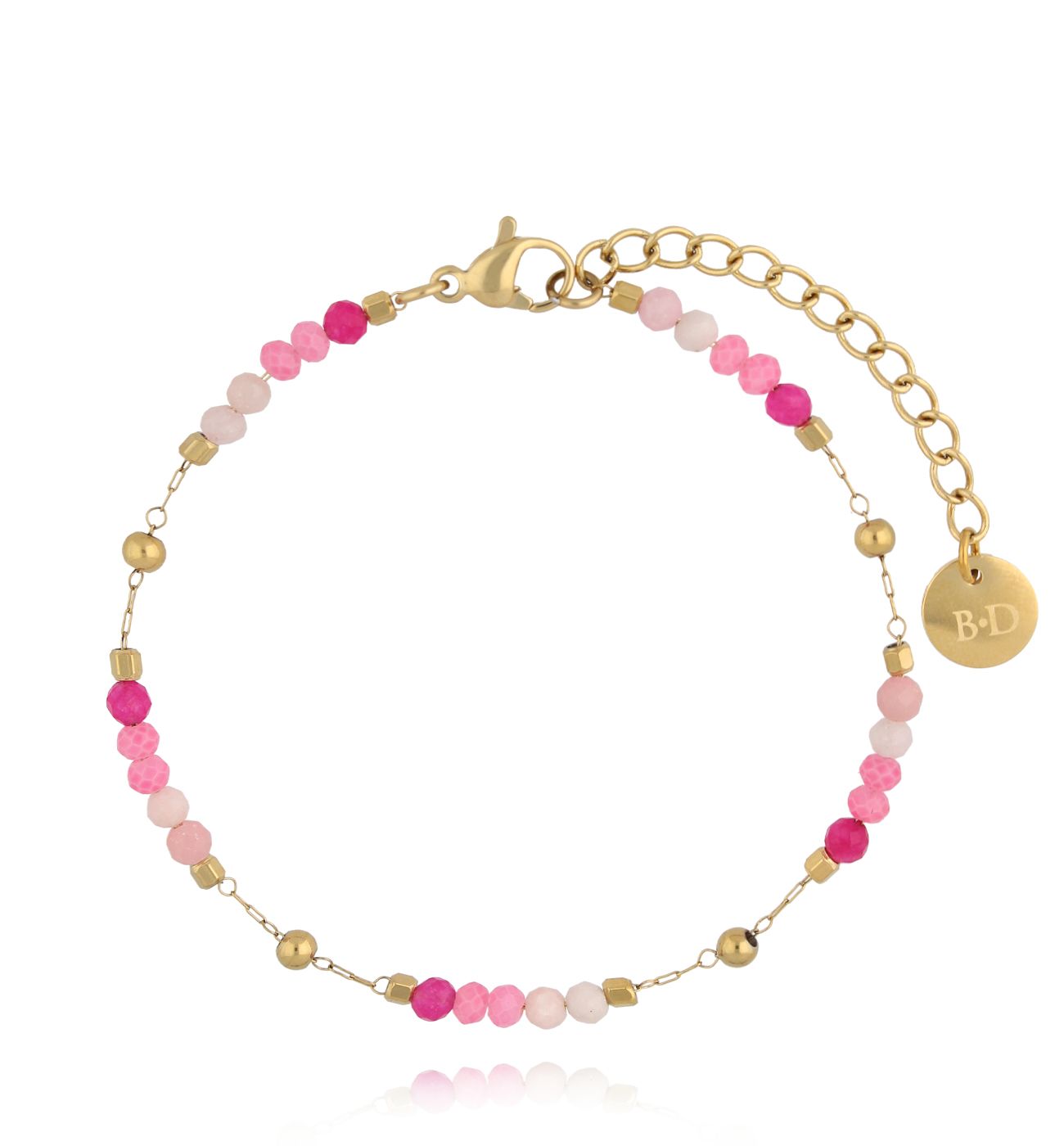 Bransoletka z różowymi opalami - By Dziubeka