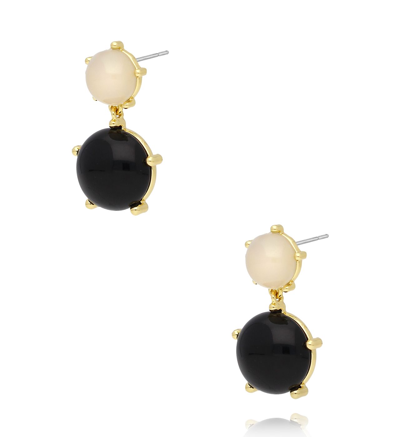 Kolczyki czarno kremowe KLU0036 - By Dziubeka