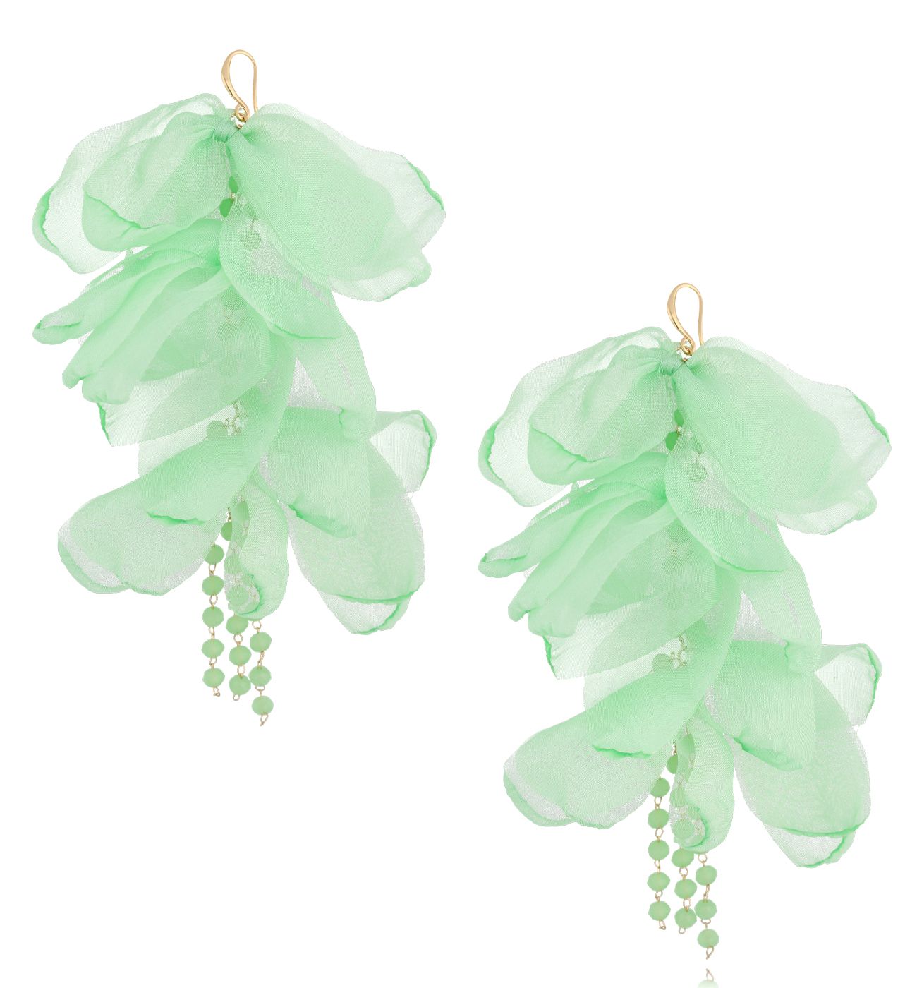 Kolczyki miętowe z kryształkami - By Dziubeka