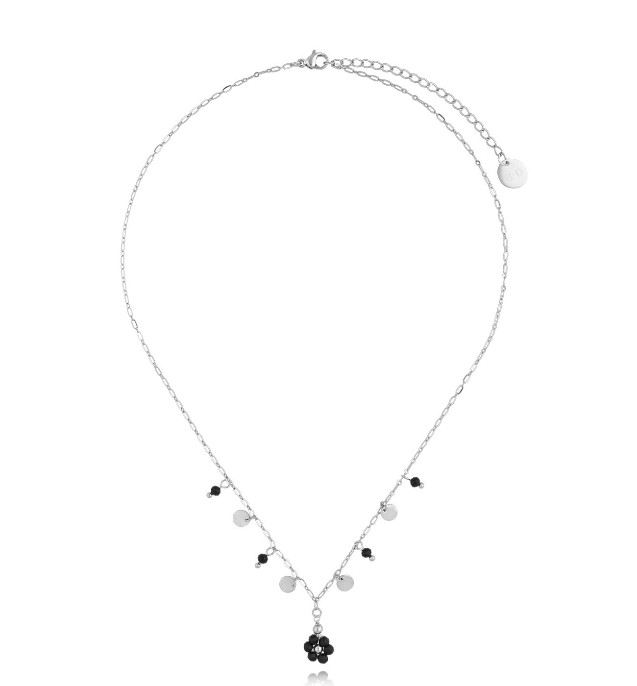 Naszyjnik srebrny z czarny turmalinami NSY0218 - By Dziubeka