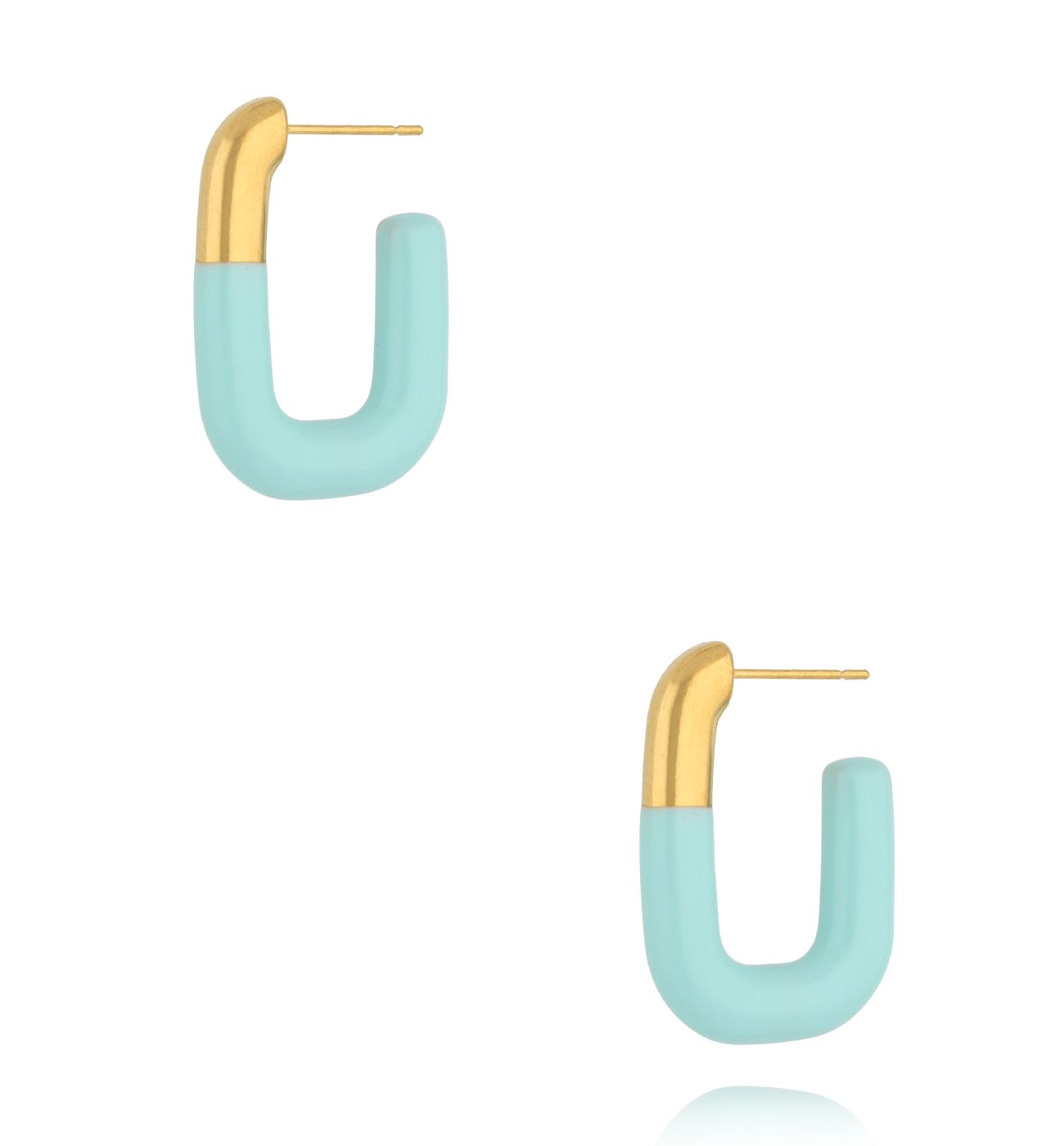 Kolczyki emaliowane błękitne owalne KSY0501 - By Dziubeka