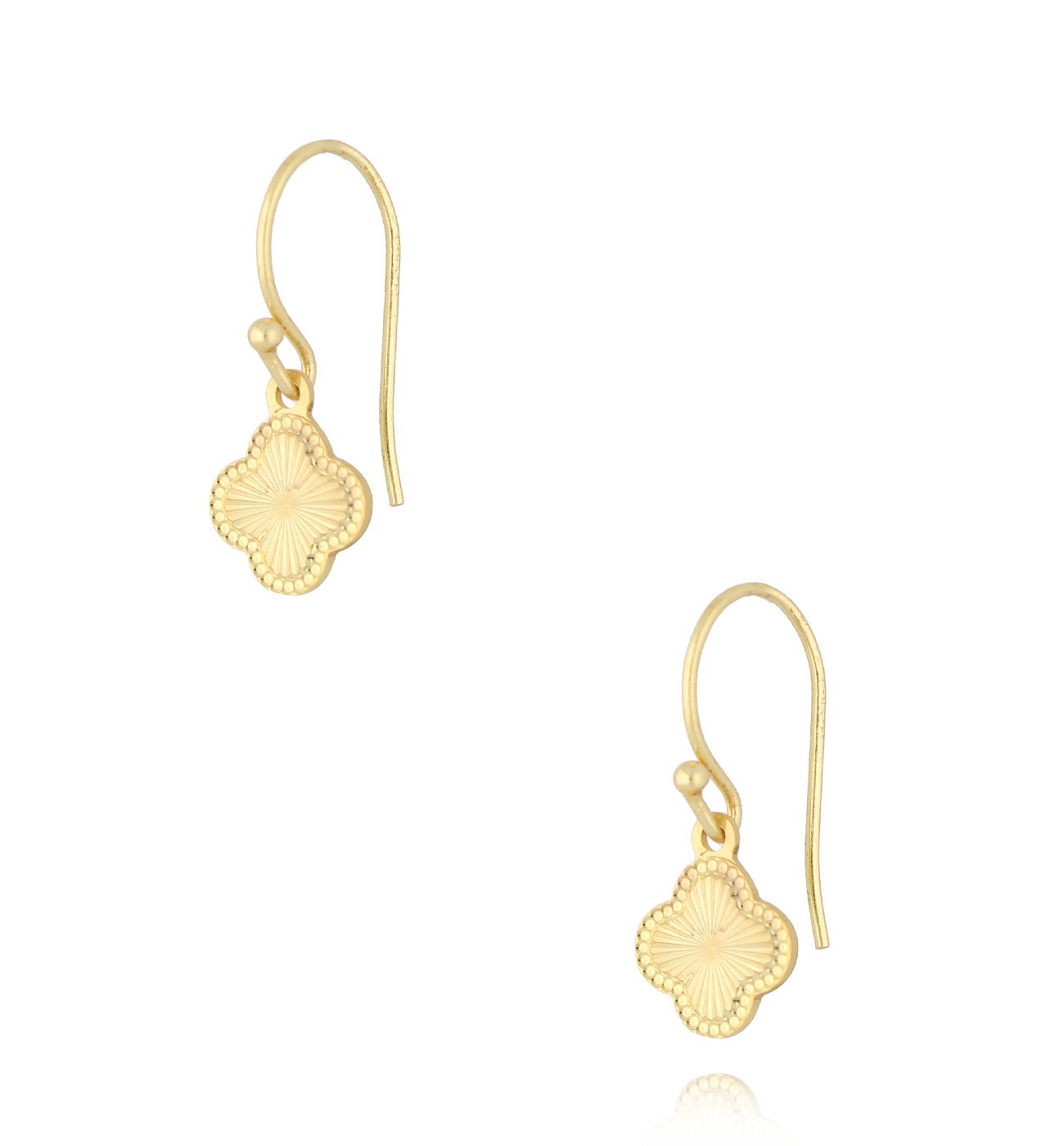 Kolczyki koniczynki złote KCA0048 - By Dziubeka