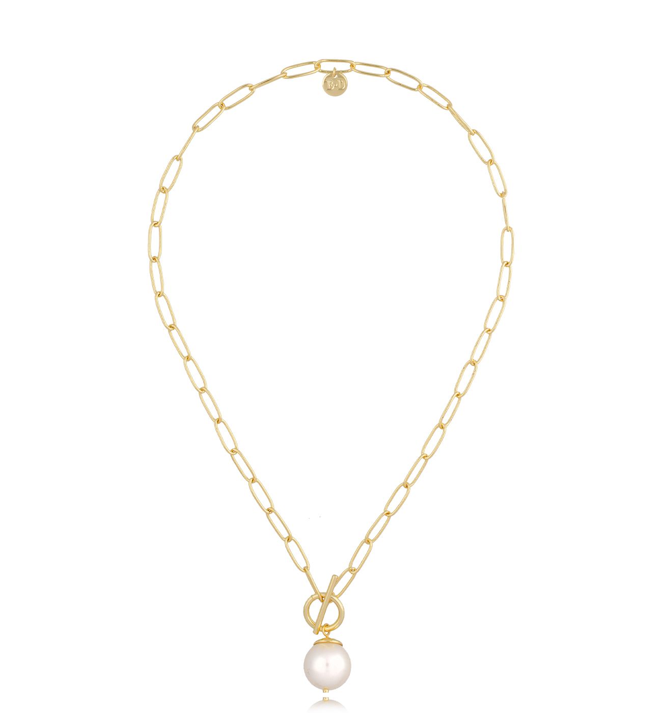 Naszyjnik złoty łańcuch z perłą Yoko - By Dziubeka