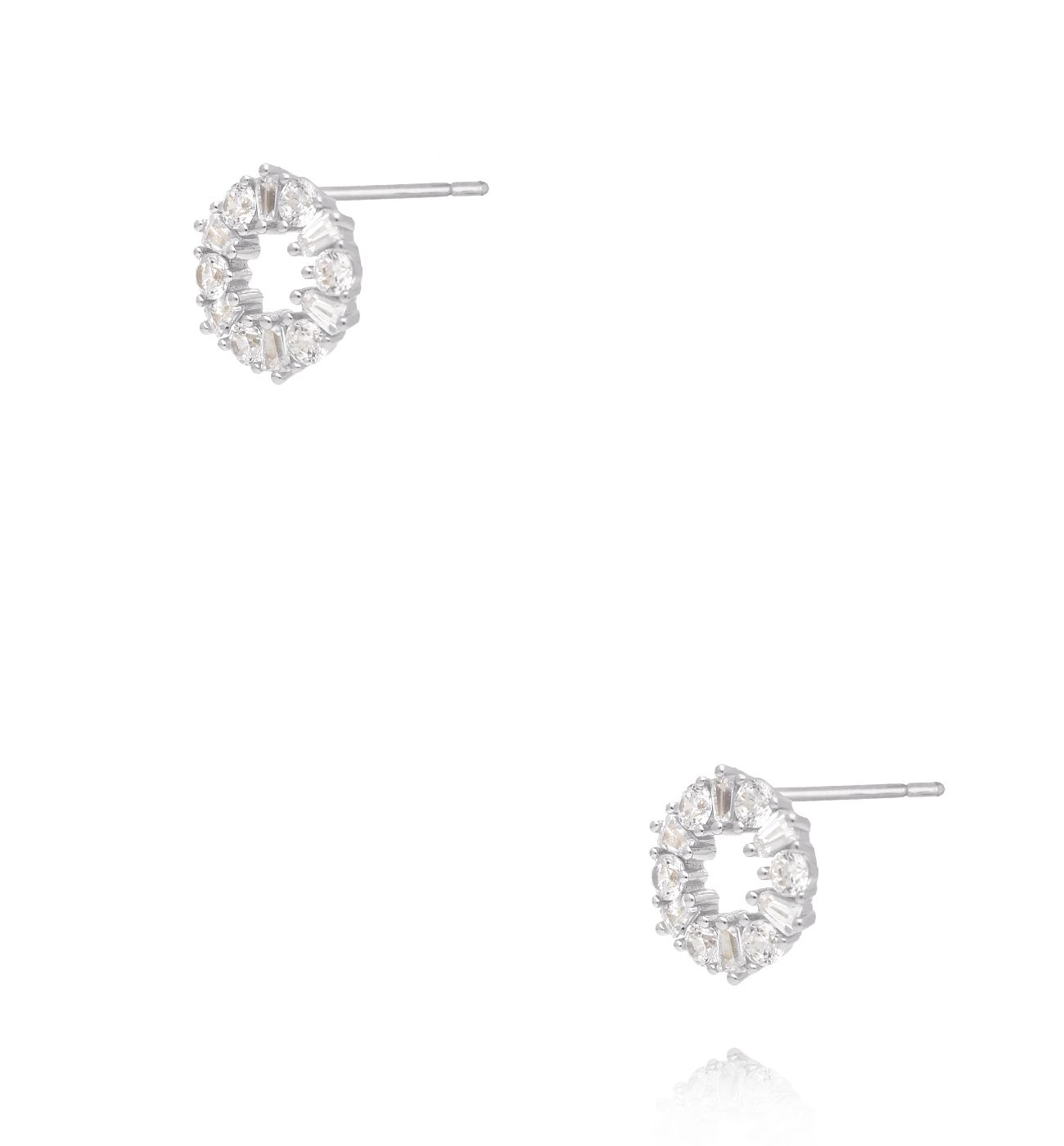 Kolczyki koła cyrkonie, srebrne KCA0175 - By Dziubeka