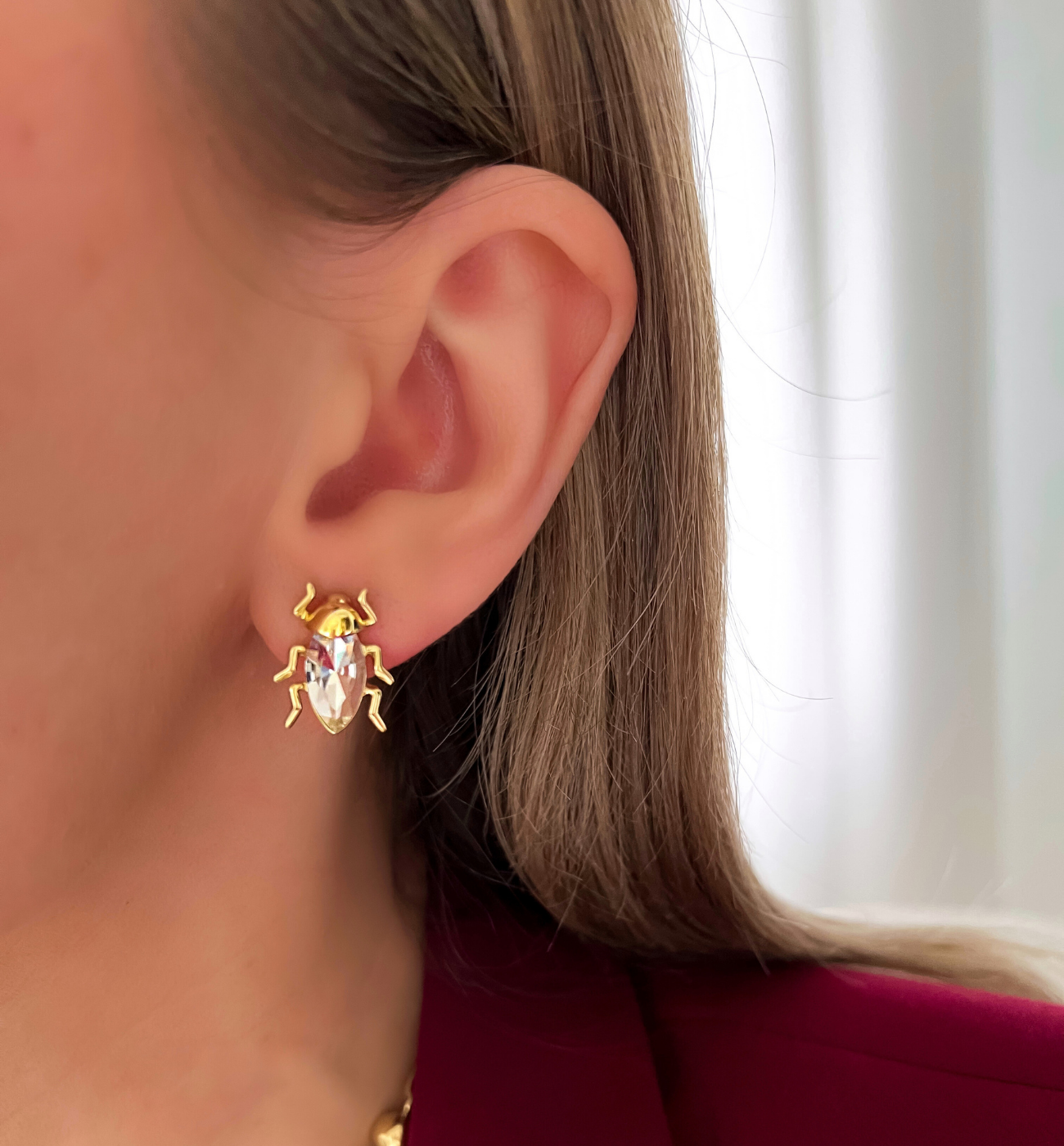 Kolczyki owady z transparentnymi kryształkami 7 - By Dziubeka