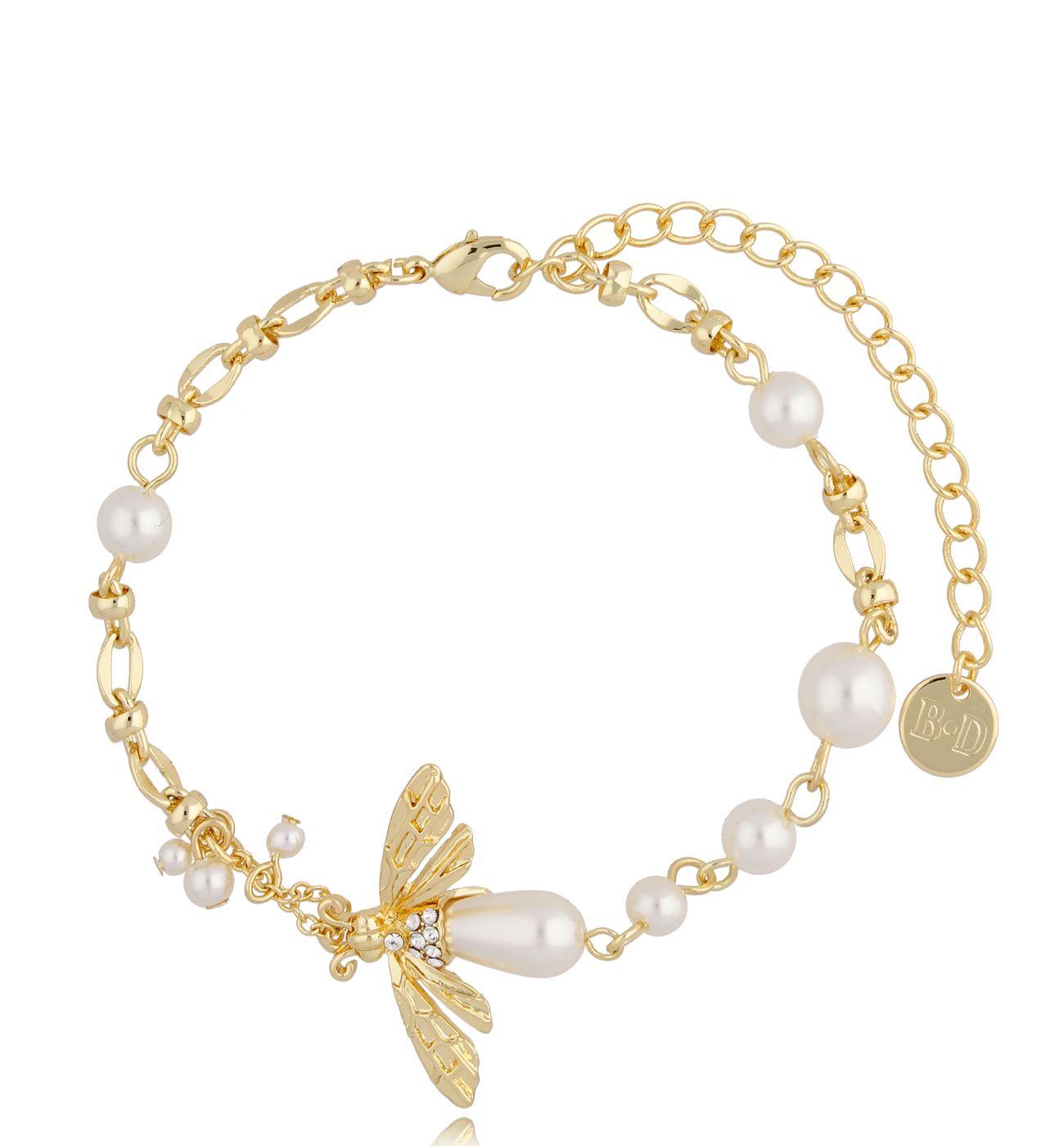 Bransoletka z owadem i perłami Tati - By Dziubeka