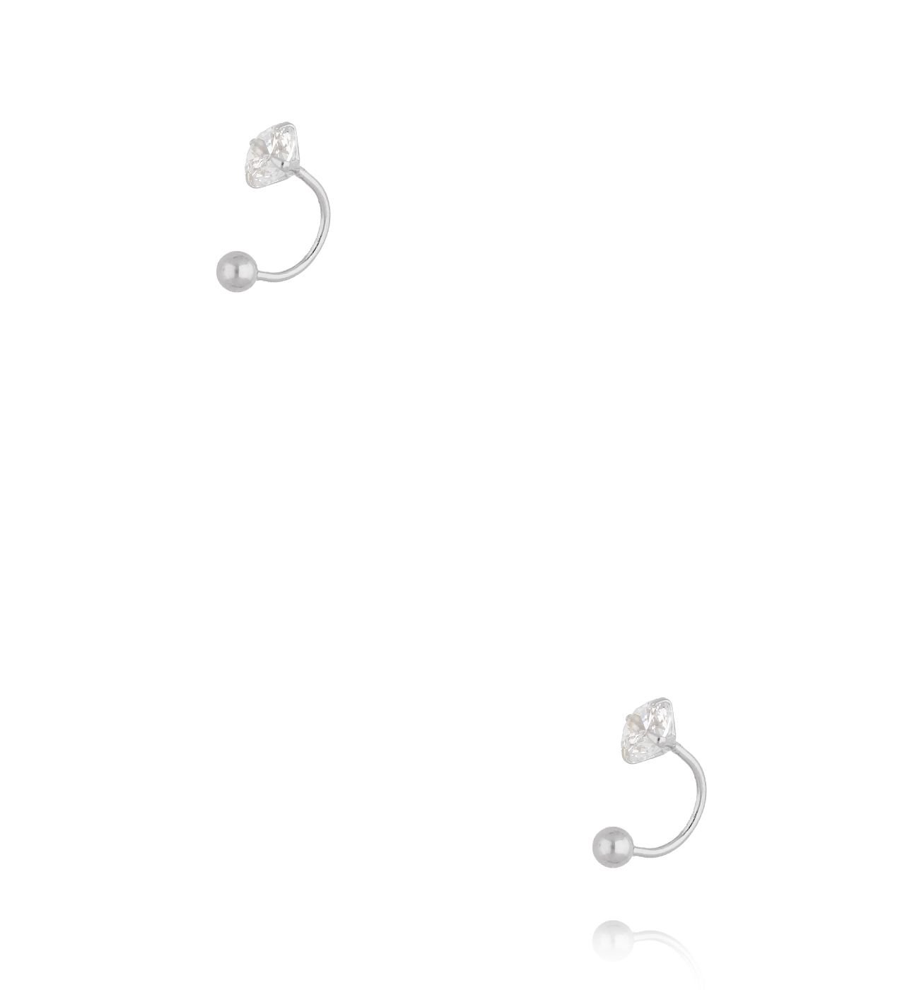 Kolczyki typu C z cyrkonią – srebrne KCA0145
