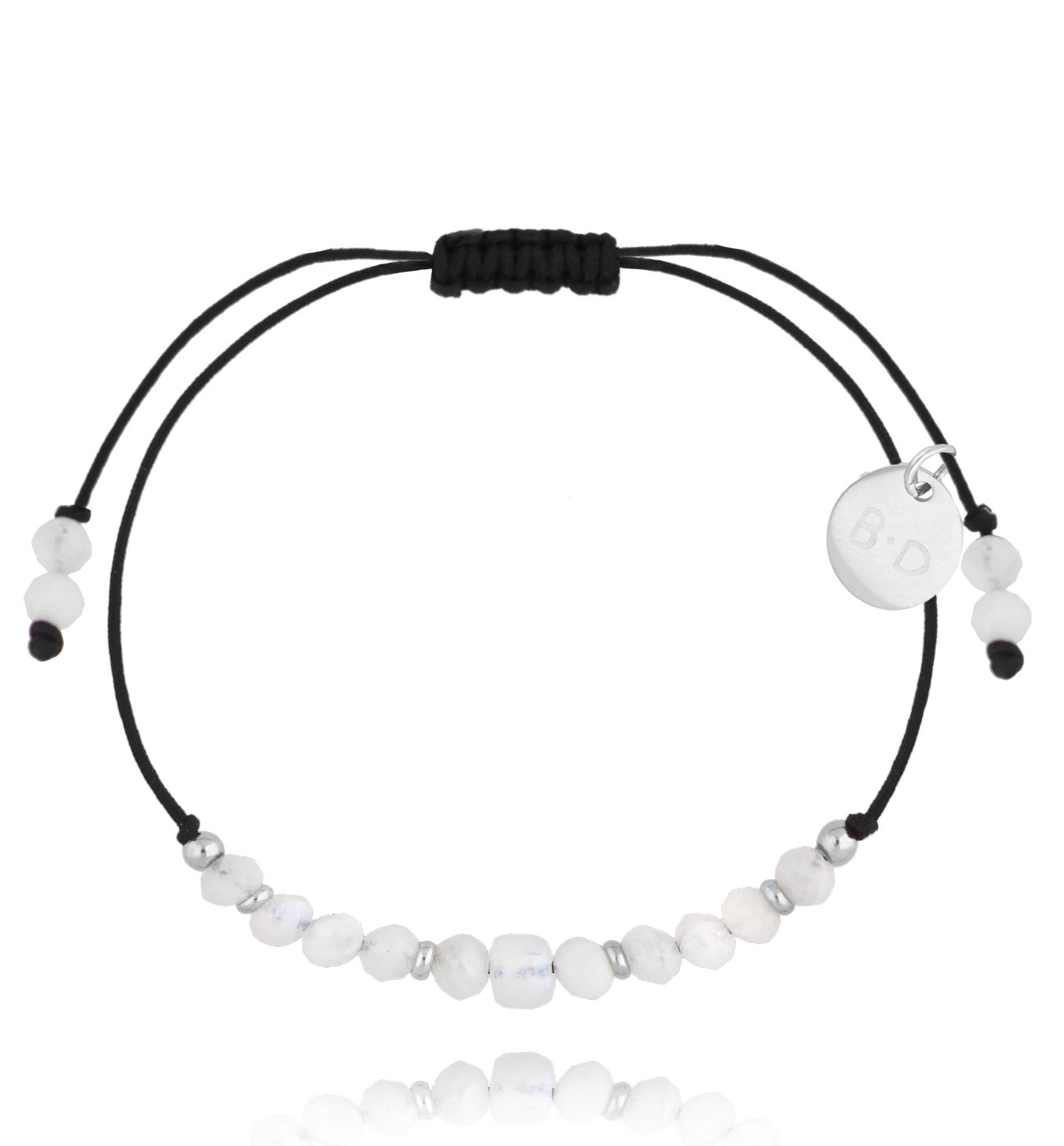 Bransoletka biała z kamieniami naturalnymi Galena BMT0016 - By Dziubeka