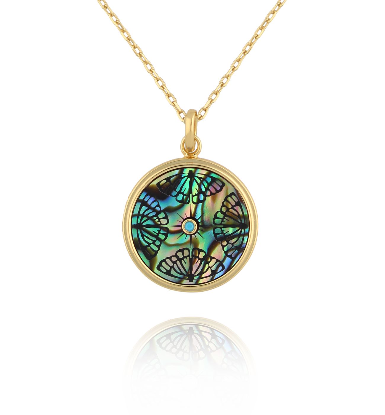 Naszyjnik z turkusem i muszlami abalone Aqua Harmony NFA0049 - By Dziubeka