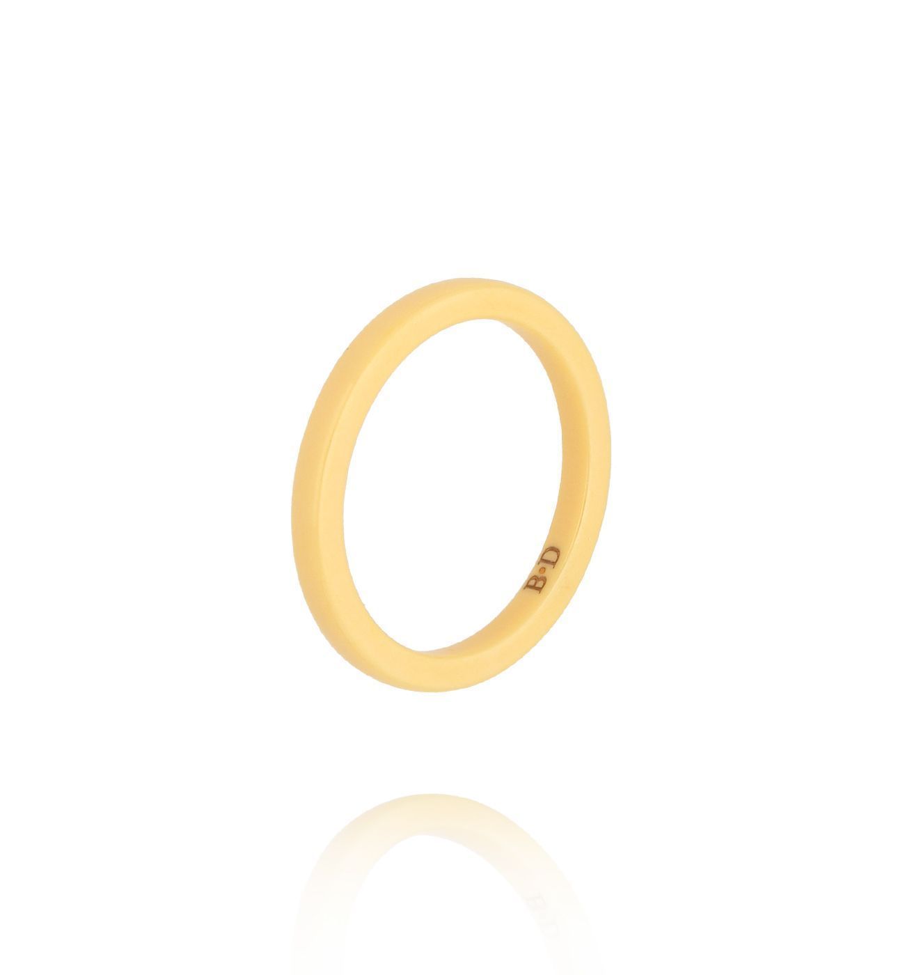 Obrączka z ceramiki żółta cienka PFE0084 - By Dziubeka