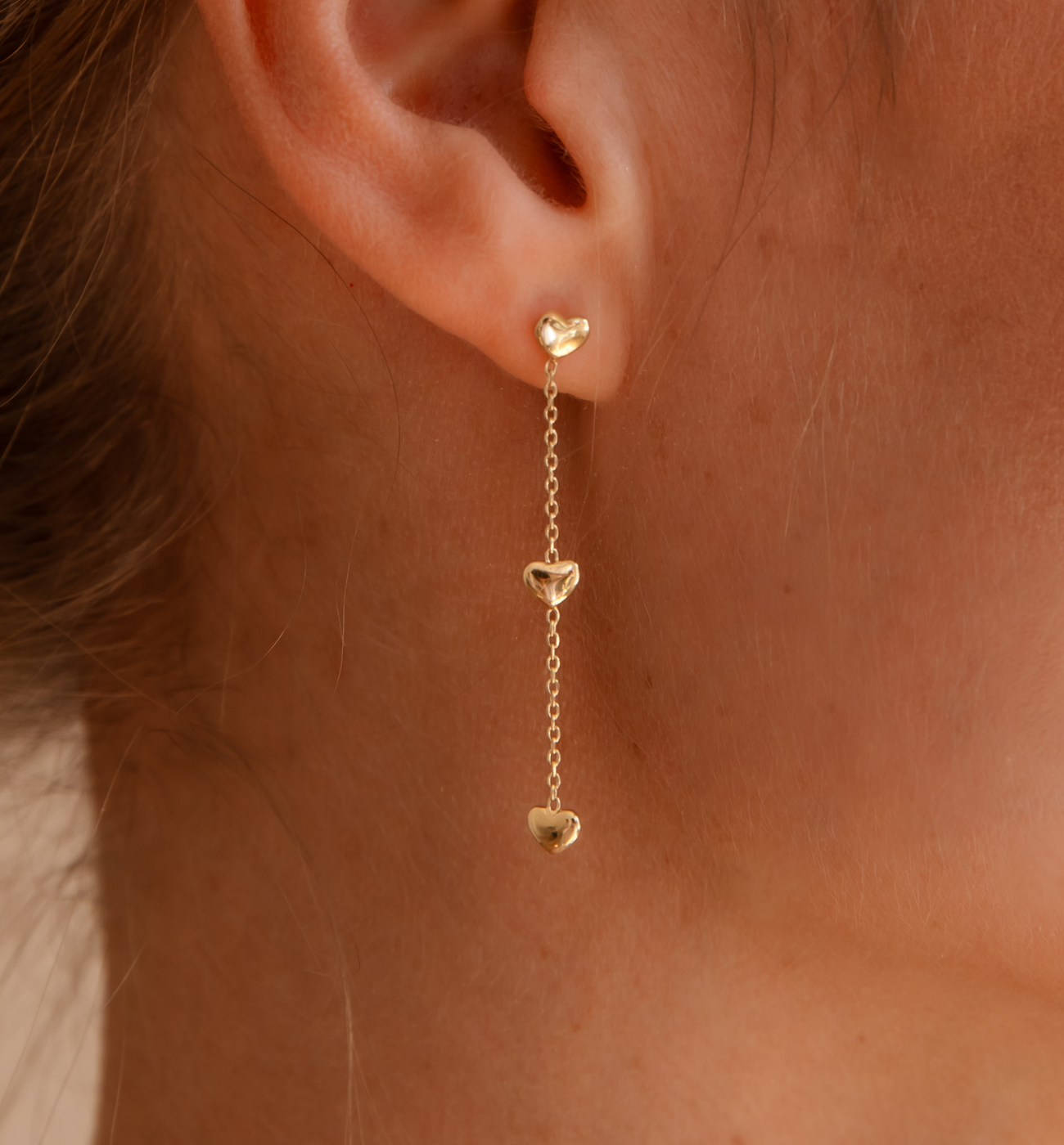 Kolczyki serca złote KGG0016 - By Dziubeka