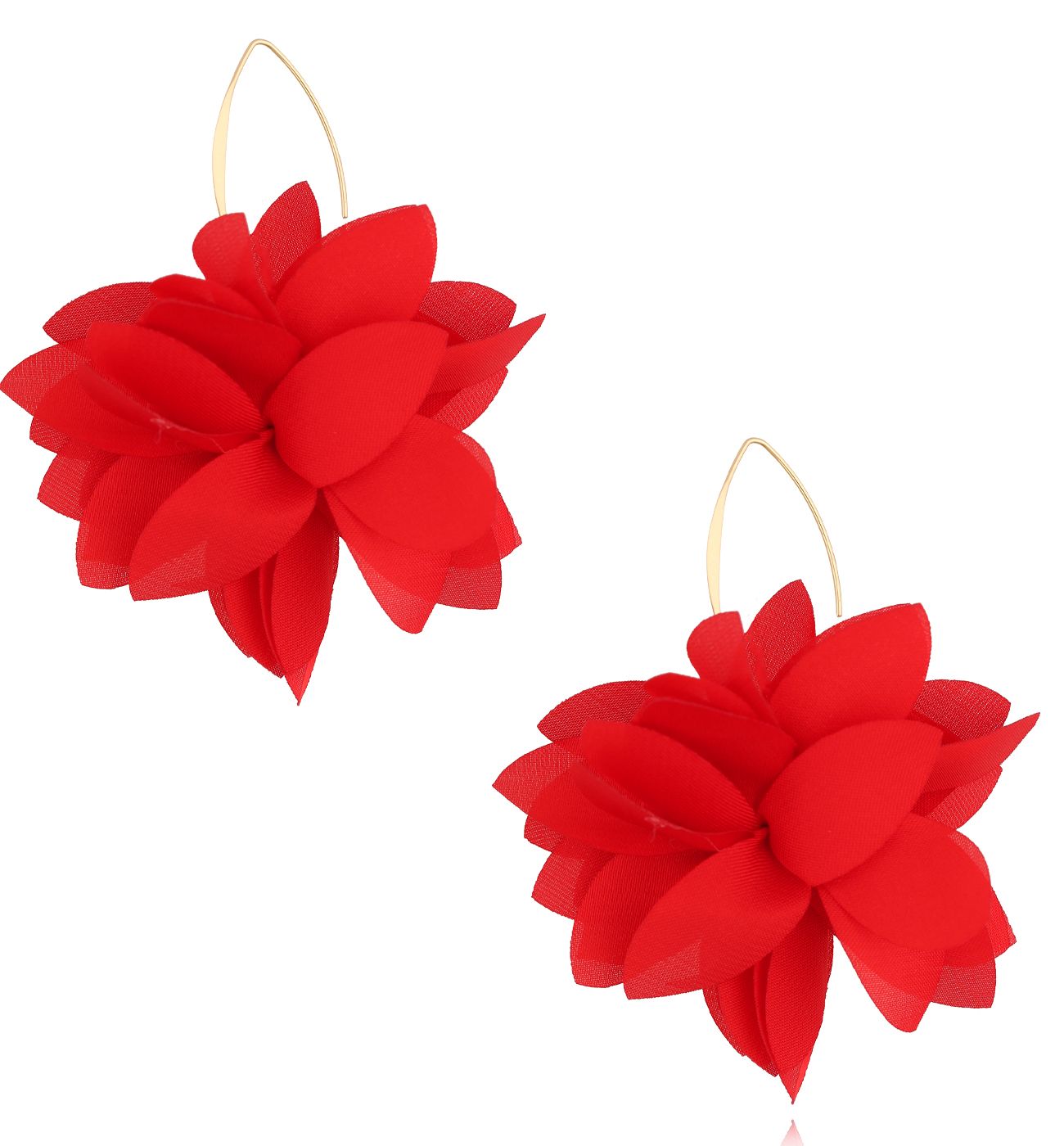 Kolczyki czerwone materiałowe - By Dziubeka