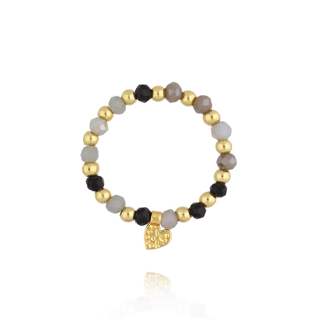 Pierścionek elastyczny z sercem PSC0698 - By Dziubeka