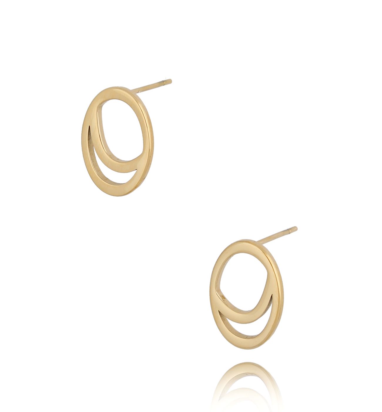 Kolczyki ze stali szlachetnej pozłacane Why - By Dziubeka