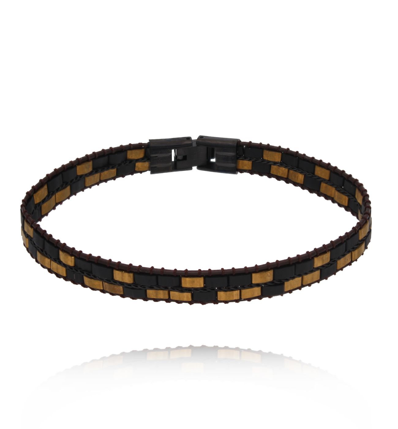 Bransoletka męska złoto czarna BMITC0913