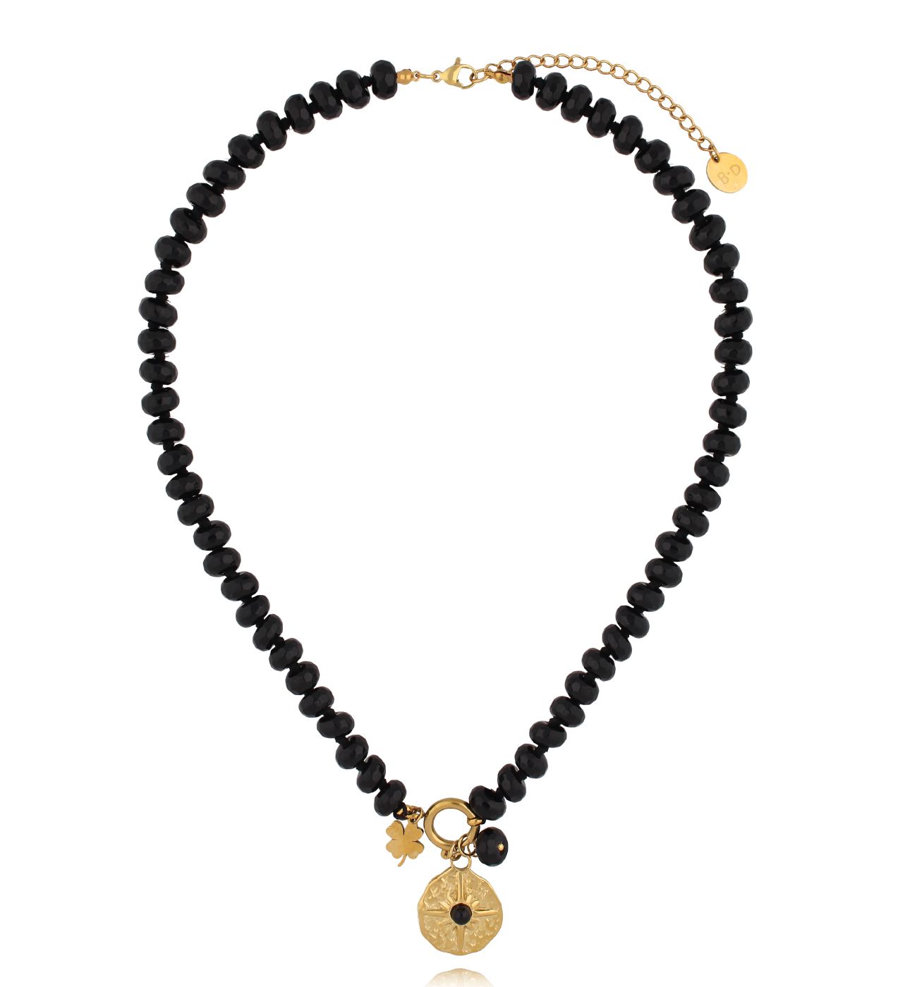 Naszyjnik czarny z agatami - By Dziubeka