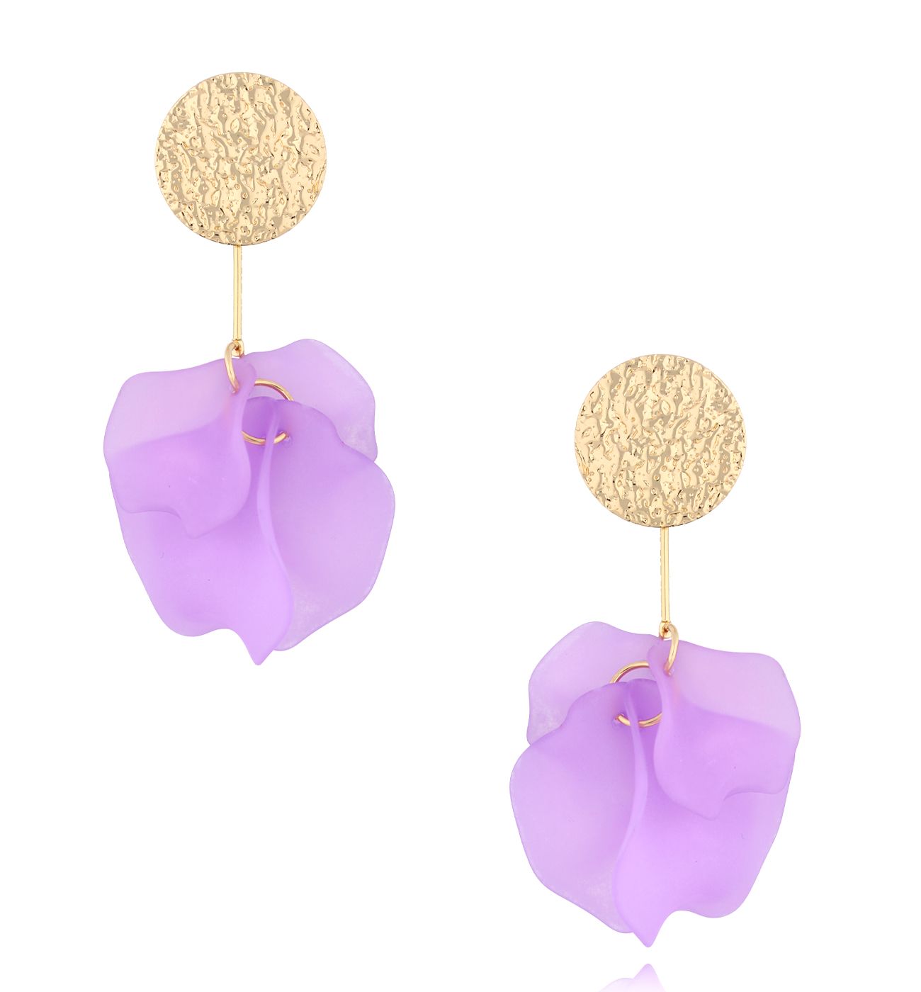 Kolczyki fioletowe z płatkami Varginha KFF0221 - By Dziubeka