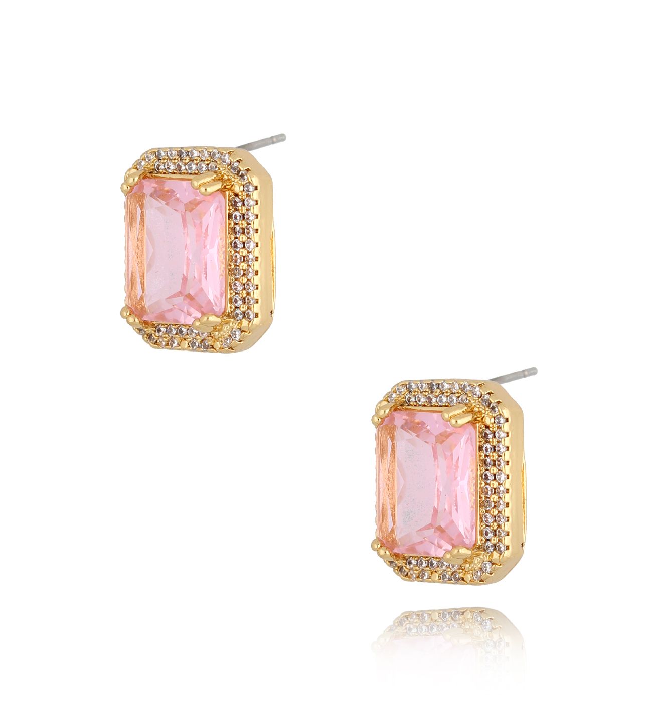 Kolczyki z różowymi kryształkami Majestic - By Dziubeka
