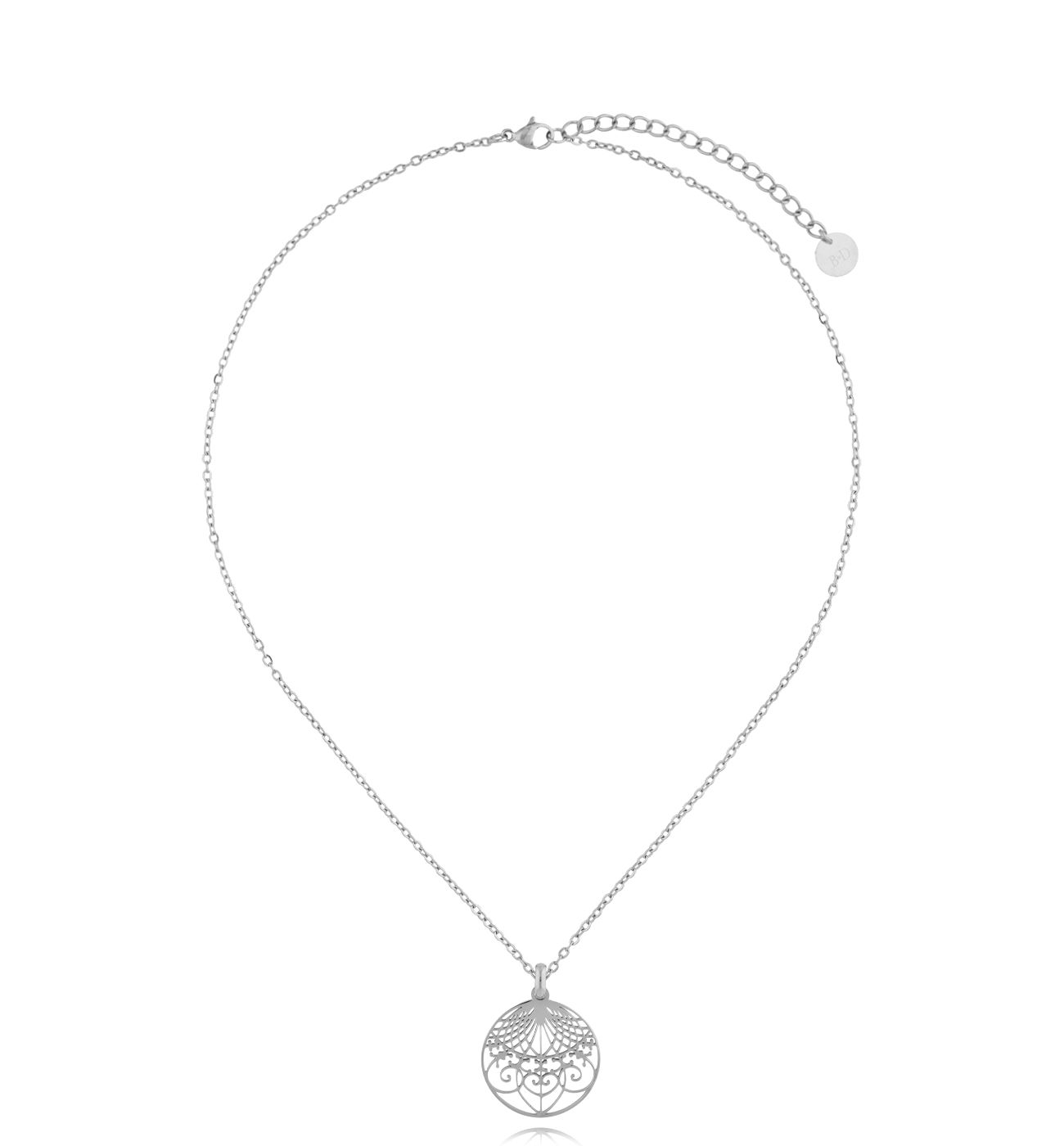 Naszyjnik srebrny z rozetką Acacia - By Dziubeka